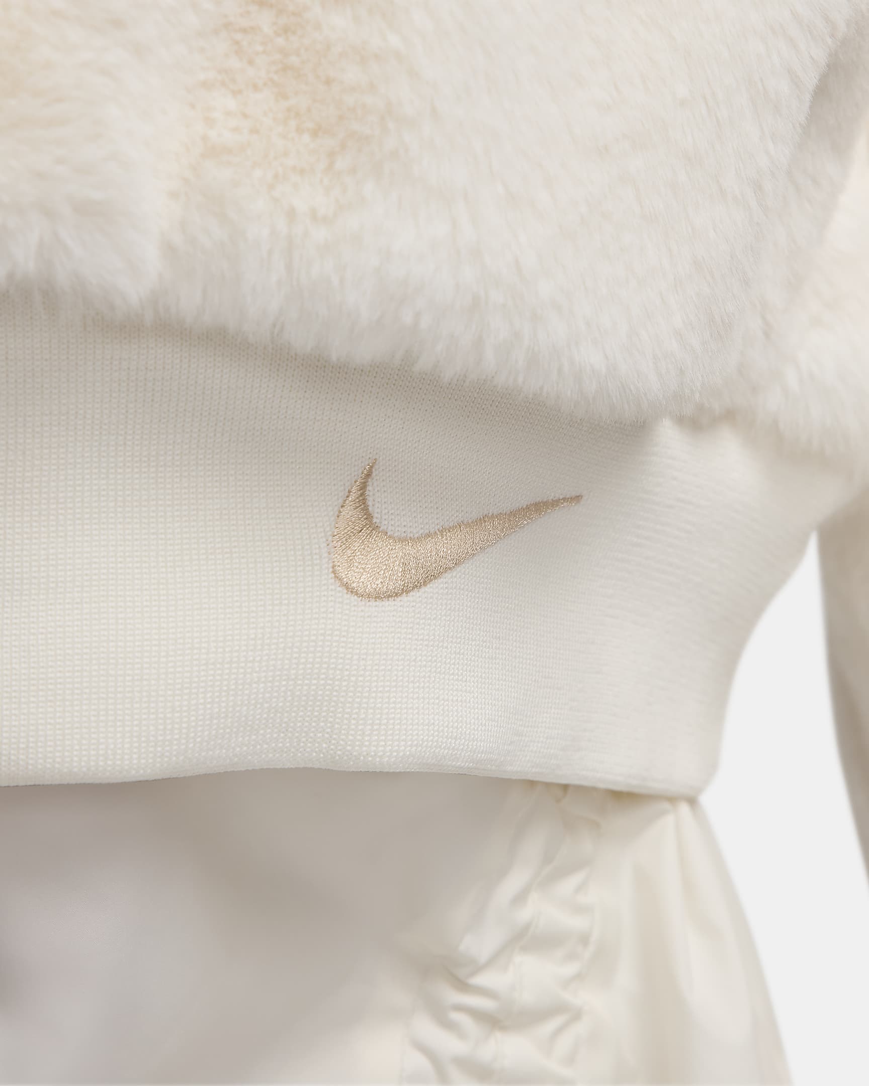 Veste aviateur réversible en fausse fourrure Nike Sportswear pour femme - Sail/Sanddrift