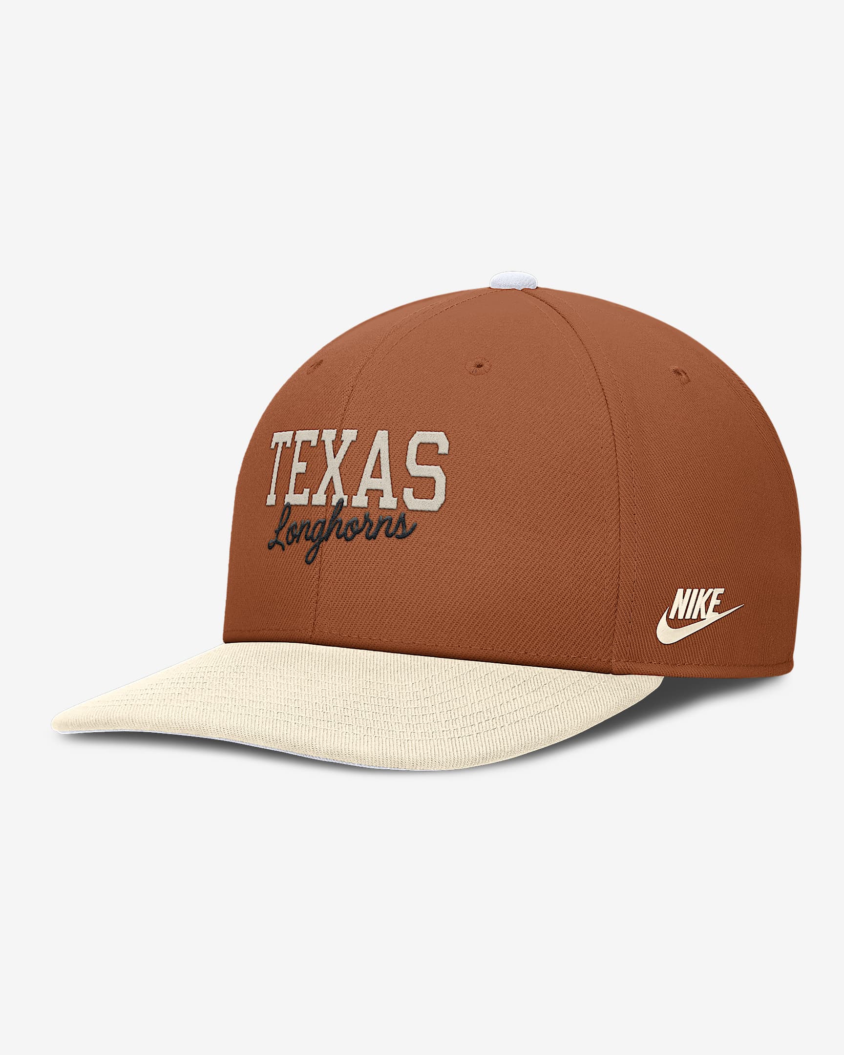 Gorra universitaria Nike Dri-FIT ajustable para hombre Texas Legacy Script - Blanco
