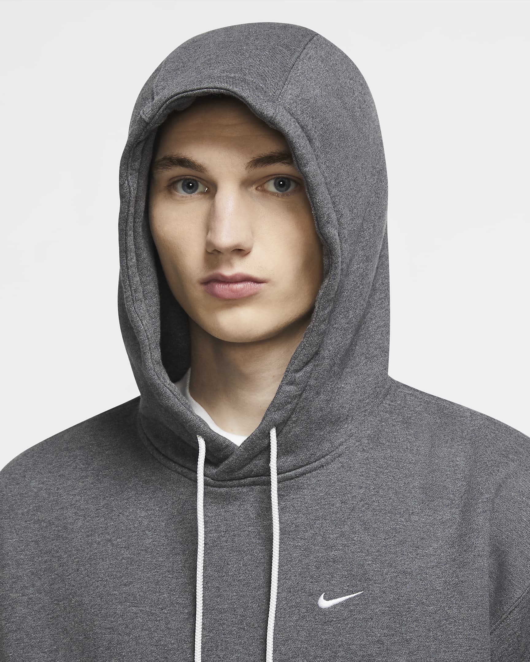 NikeLab Men's Washed Hoodie - Charcoal Heather/White