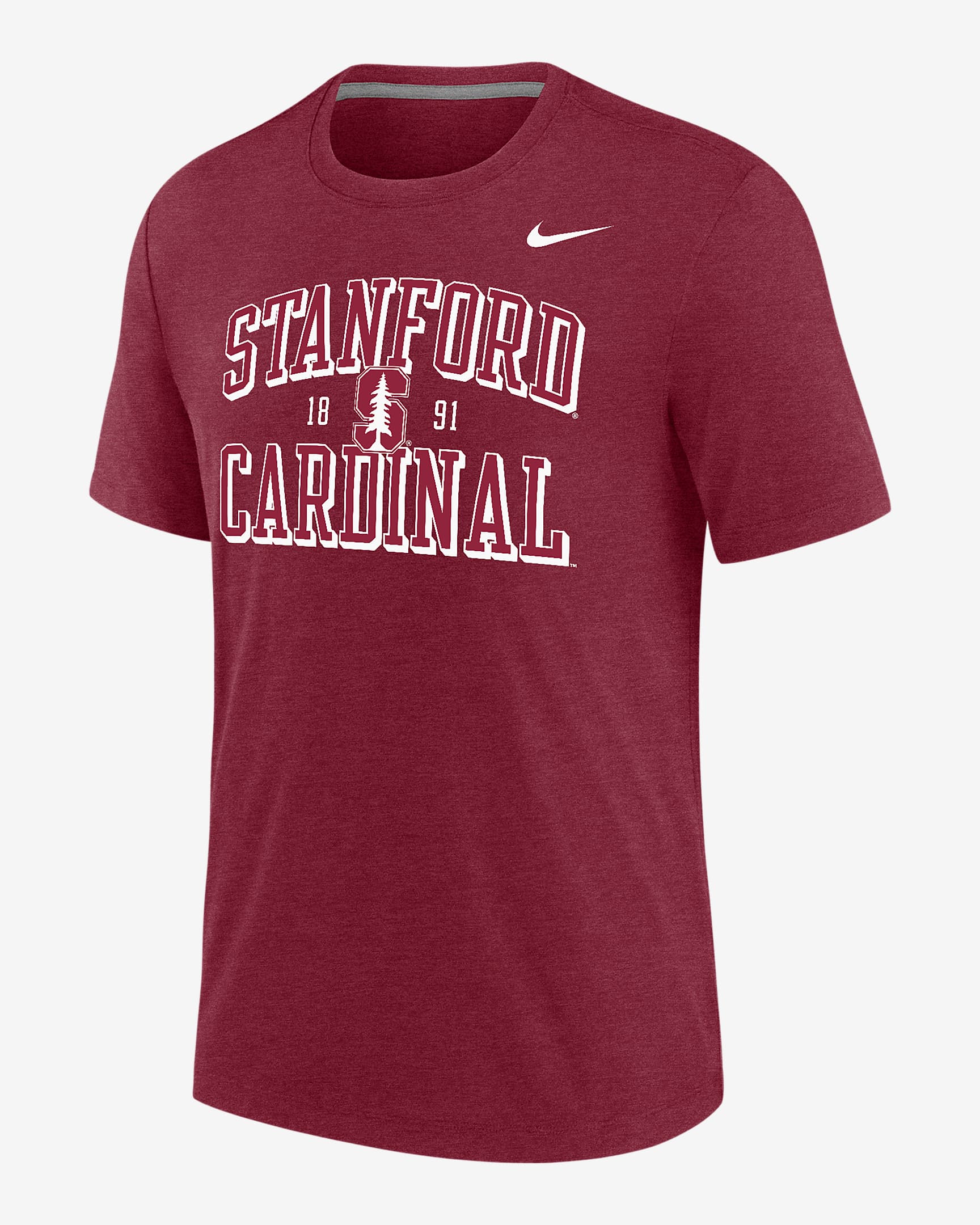 Playera Nike College para hombre de Stanford - Carmesí team jaspeado