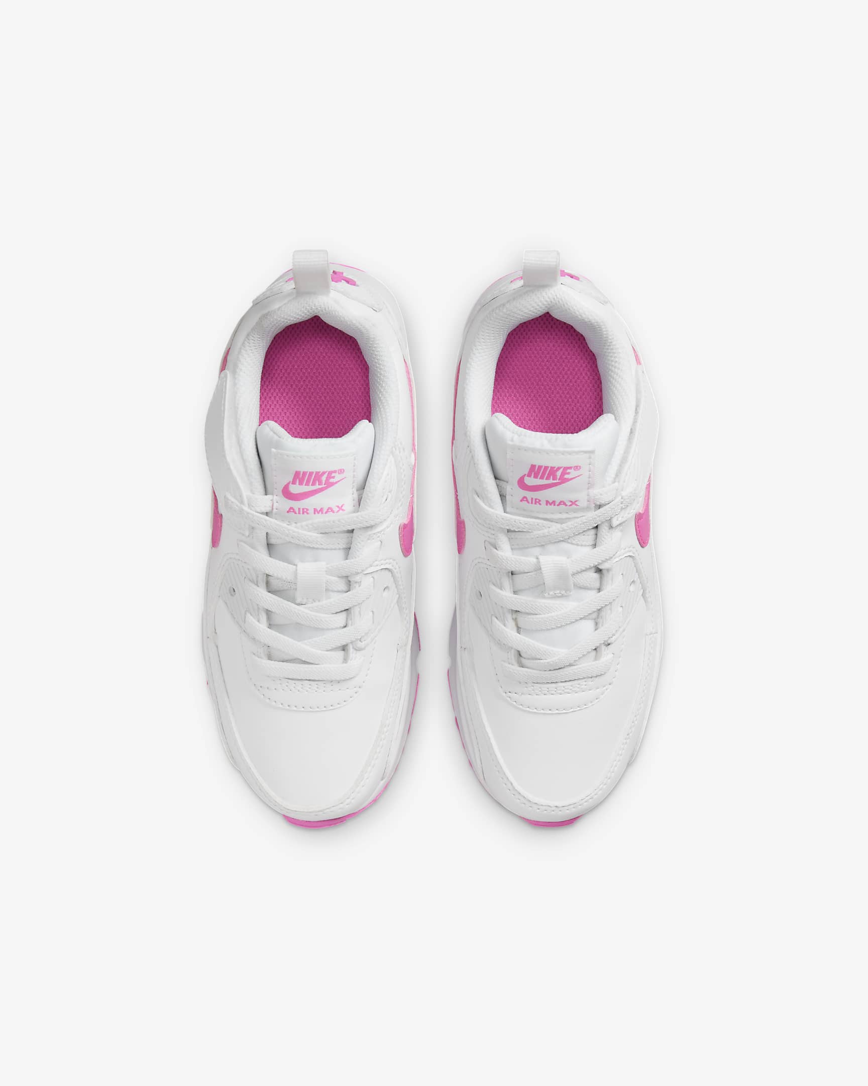 Nike Air Max 90 EasyOn Younger Kids' Shoes - White/Laser Fuchsia