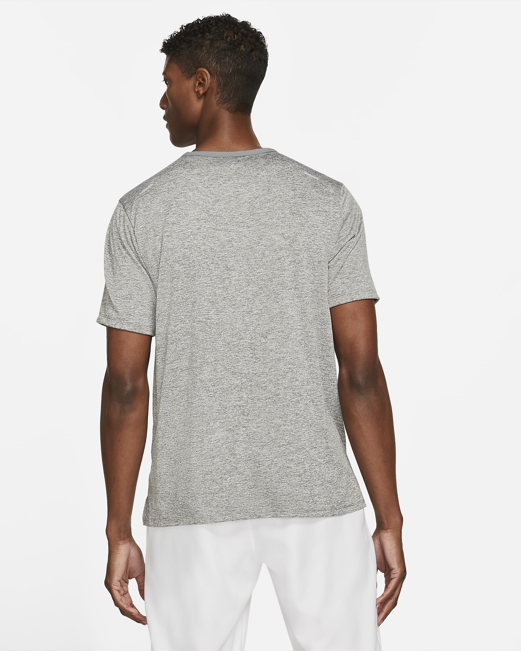 Haut de running à manches courtes Dri-FIT Nike Rise 365 pour homme - Smoke Grey/Heather