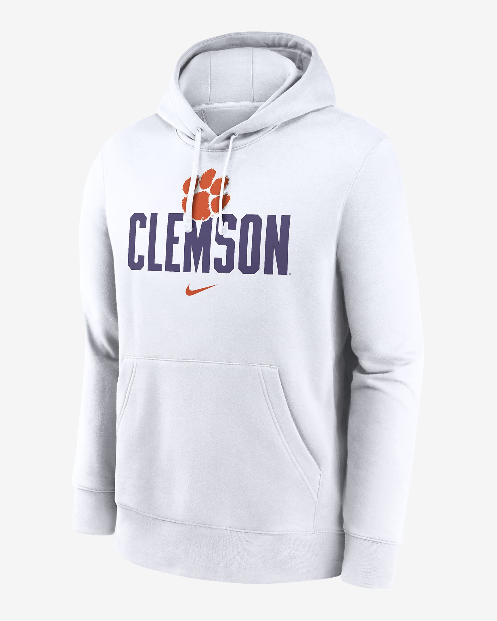 Clemson Tigers Primetime Club Campus Men's Nike College Pullover Hoodie - White