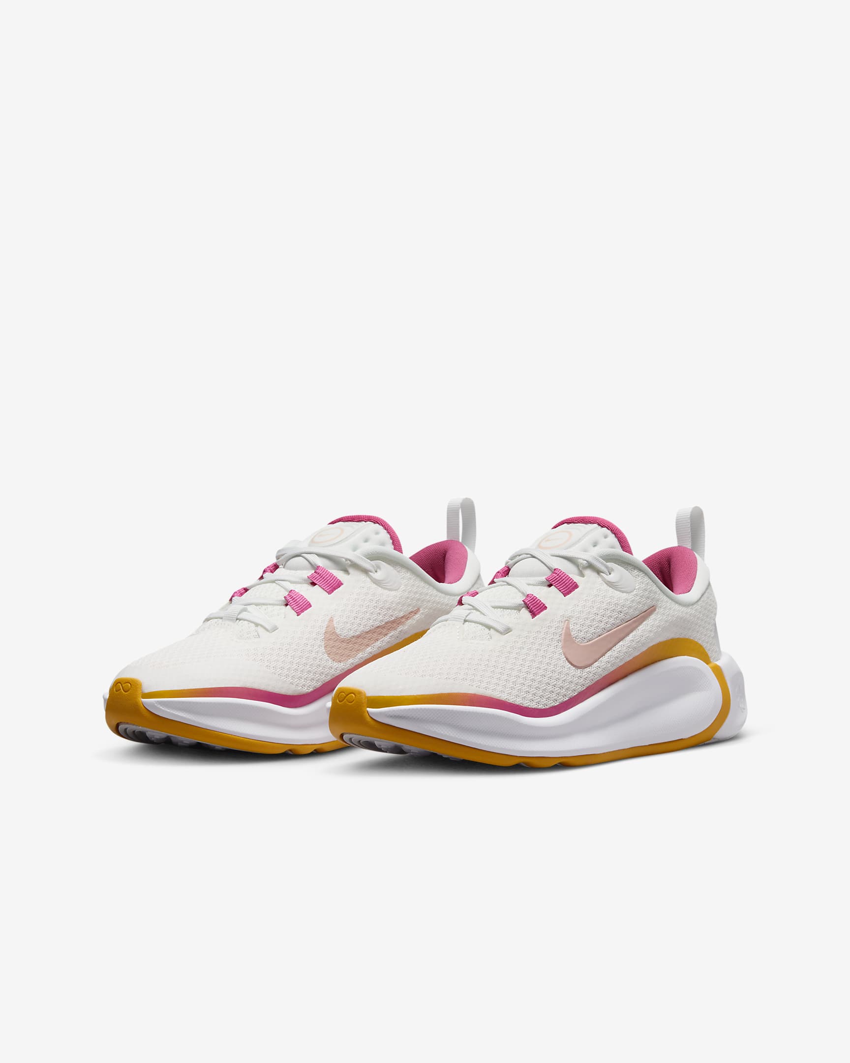 Nike Infinity Flow Older Kids' Running Shoes - Summit White/Pinksicle/University Gold/Arctic Orange