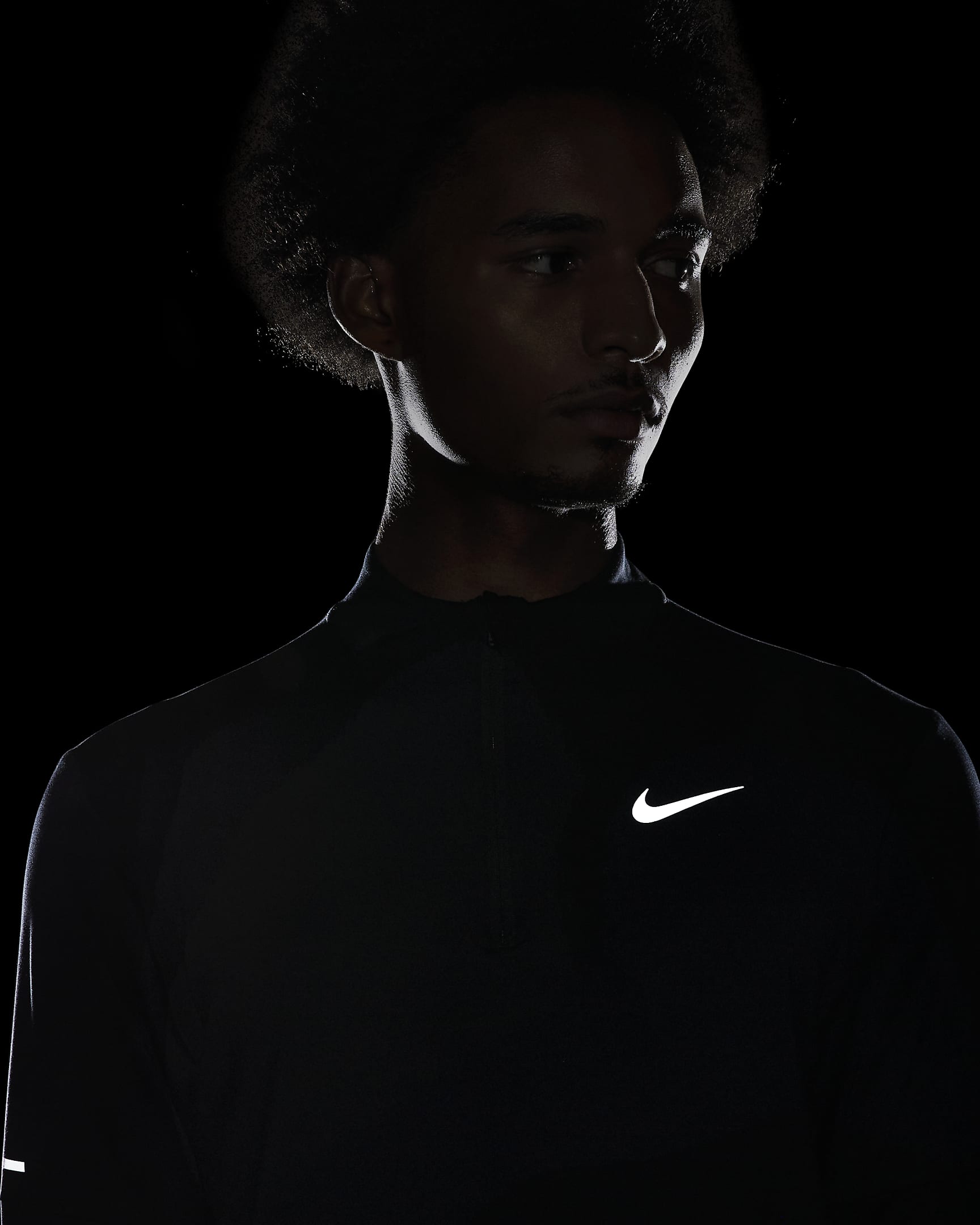 Camisola de running Dri-FIT com fecho até meio Nike para homem - Preto