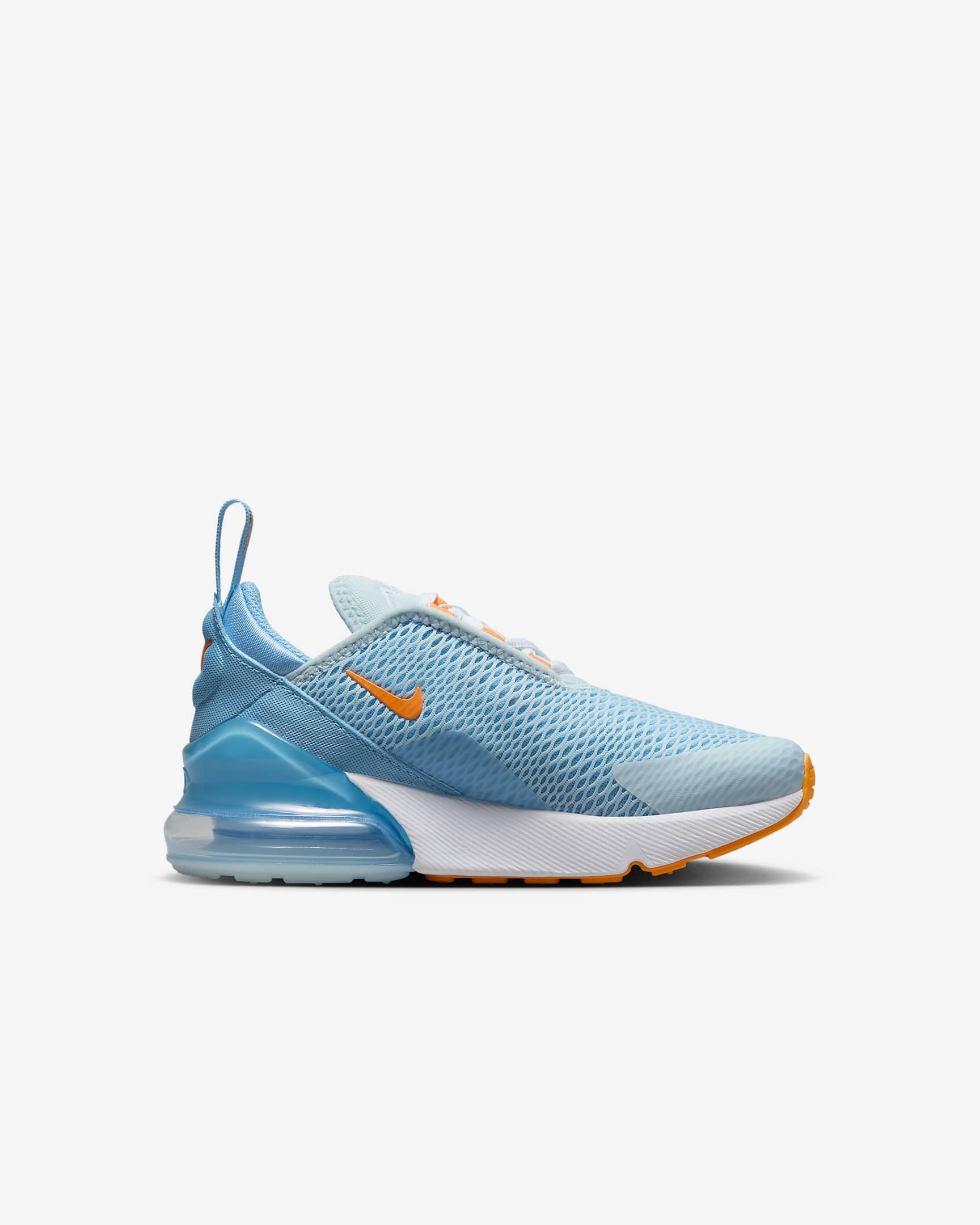 Nike Air Max 270 Little Kids' Shoes - Glacier Blue/Aquarius Blue/White/Total Orange