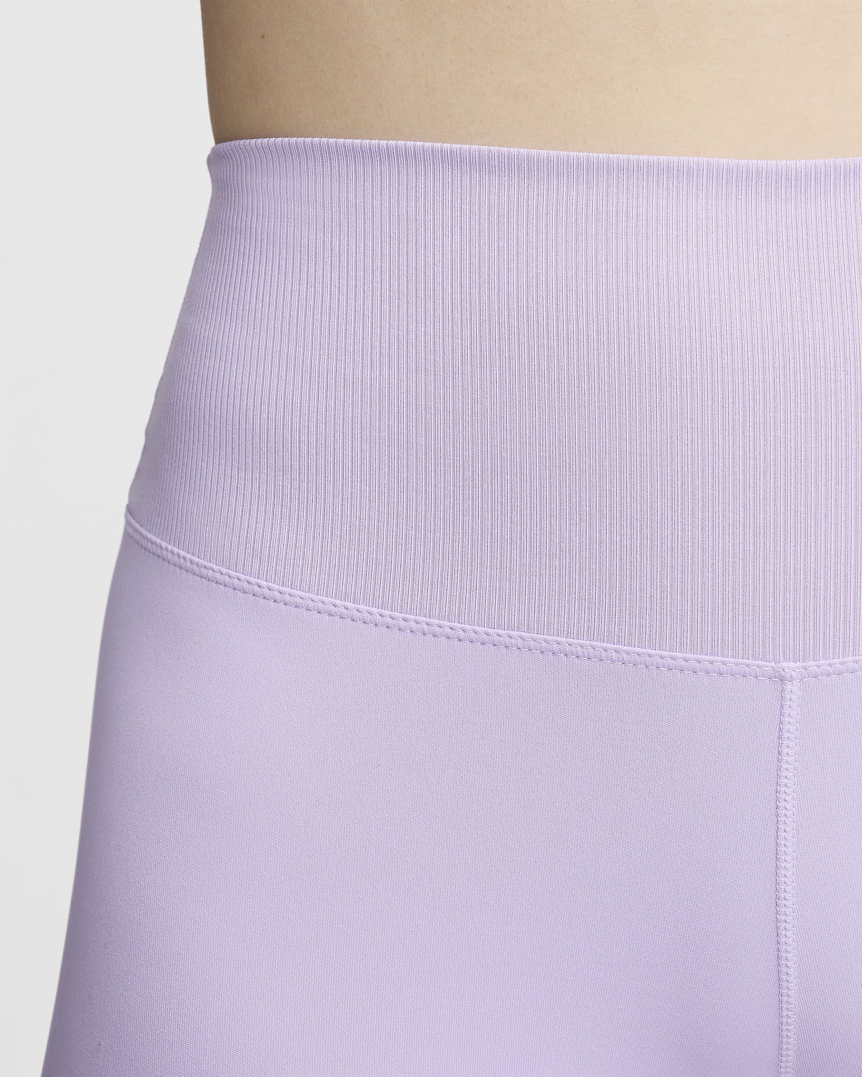 Nike One Rib Women's High-Waisted 5" Biker Shorts - Lilac Bloom/White