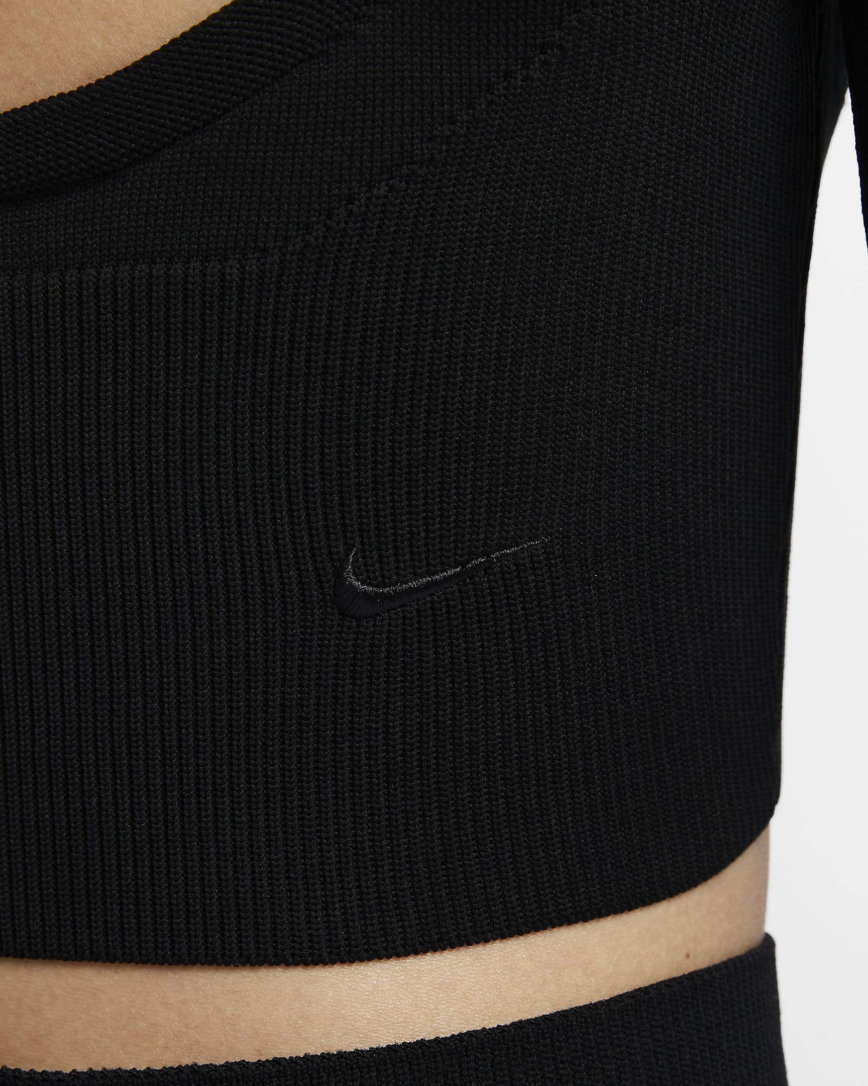 Nike Sportswear Chill Knit Women's Slim Long-Sleeve Cropped Jumper 1/2-Zip Top - Black/Black