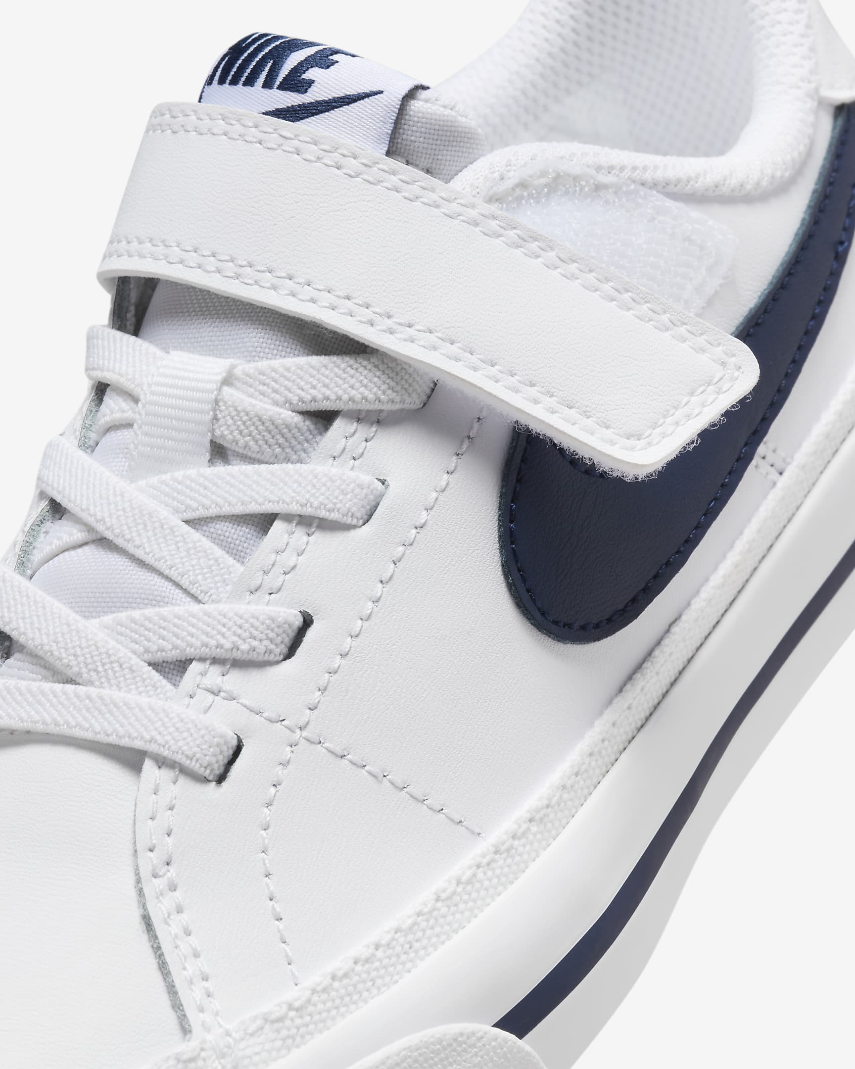 NikeCourt Legacy Younger Kids' Shoes - White/Midnight Navy