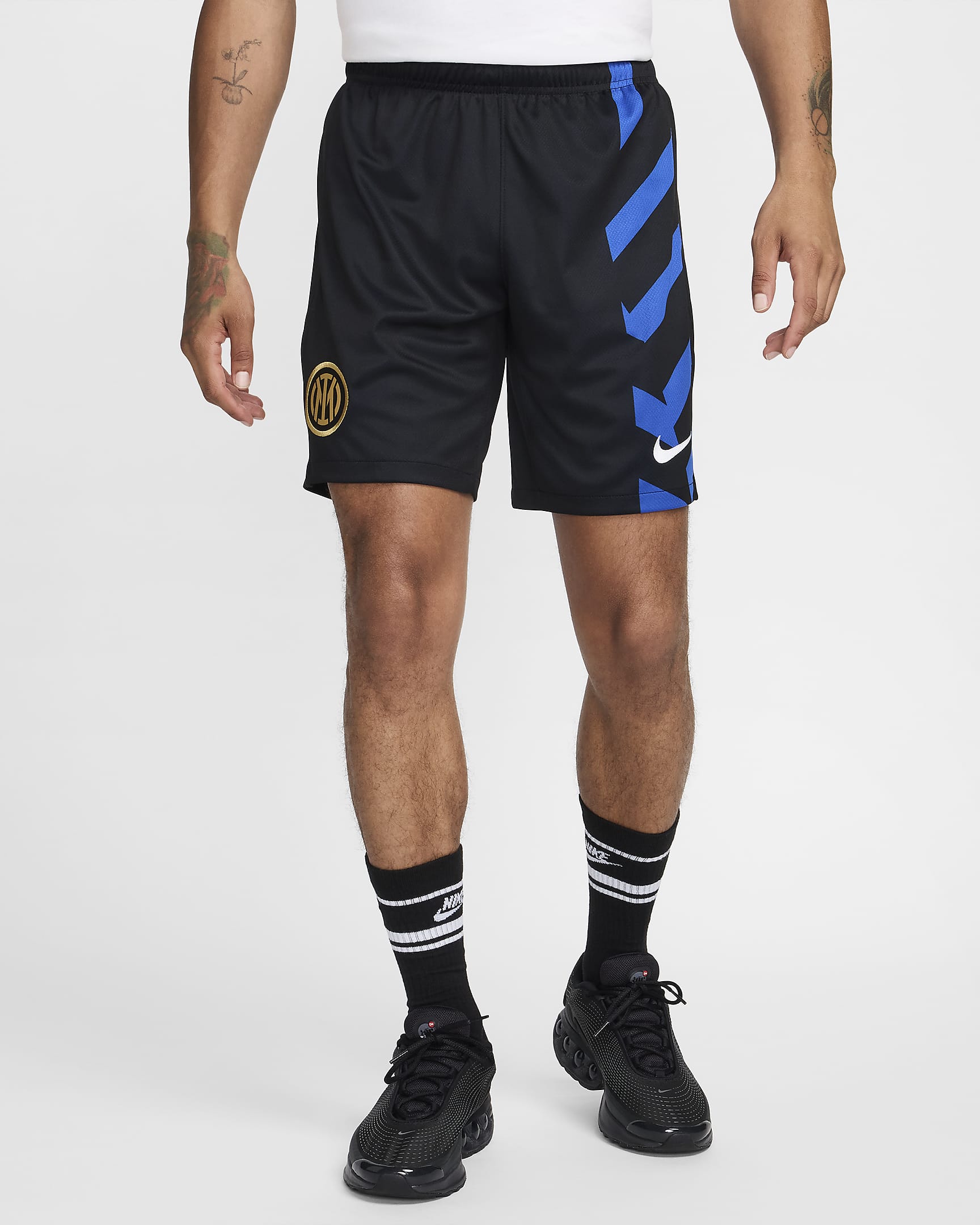 Inter Milan 2024/25 Stadium Home Men's Nike Dri-FIT Football Replica Shorts - Black/Lyon Blue/White