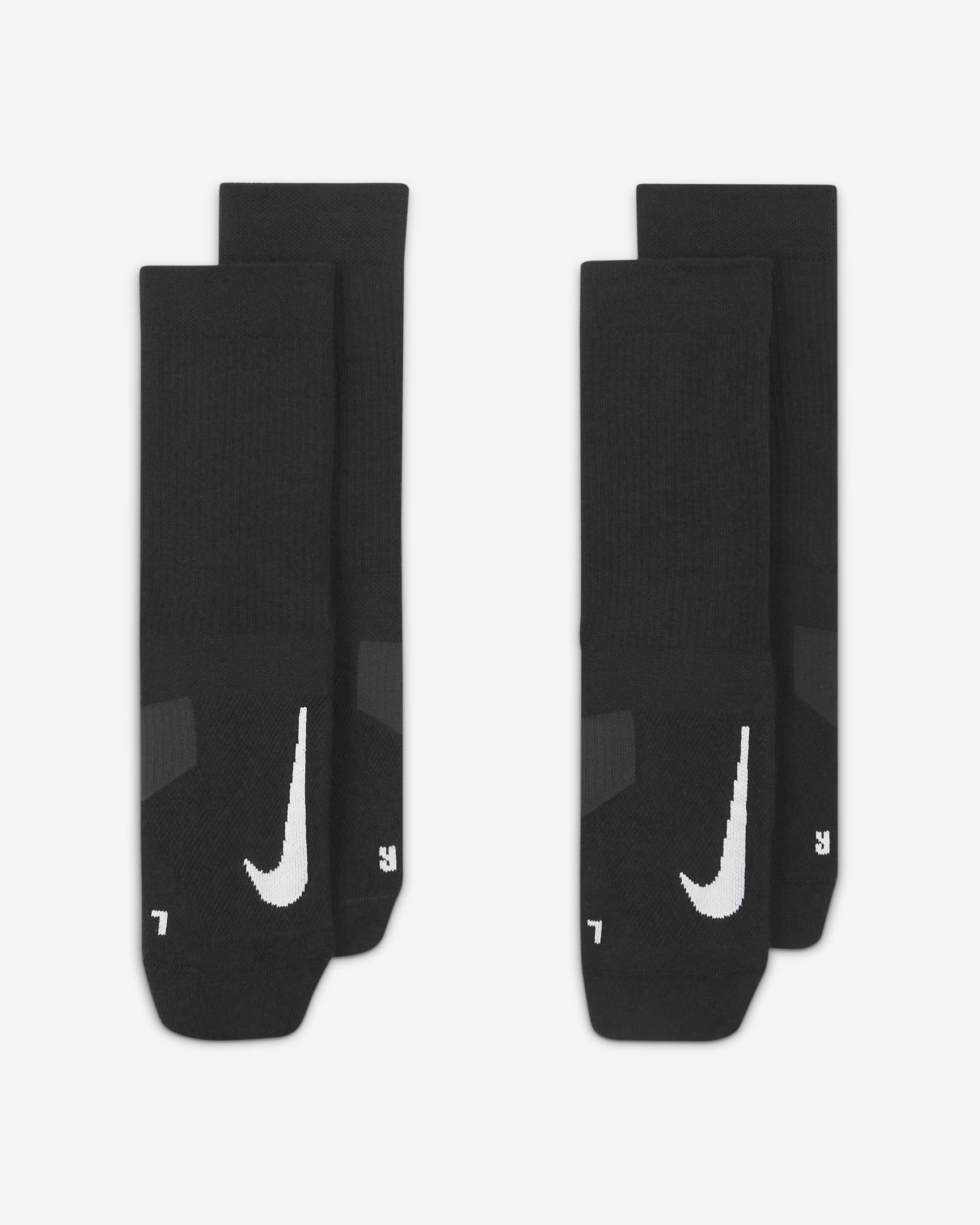 Nike Multiplier Calcetines largos (2 pares) - Negro/Blanco