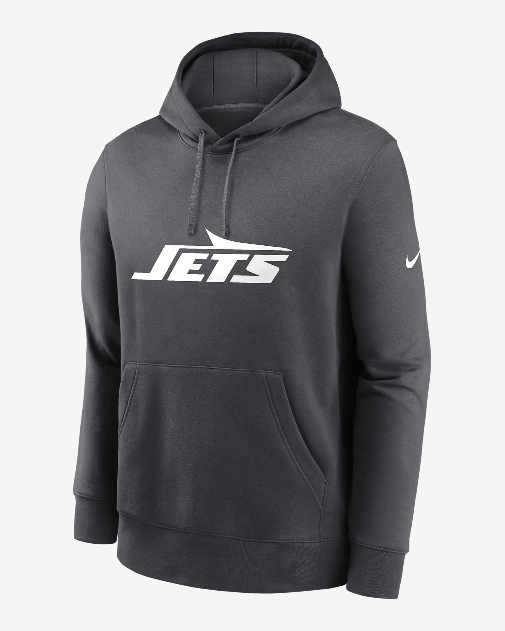 New York Jets Club Logo Men's Nike NFL Pullover Hoodie - Anthracite