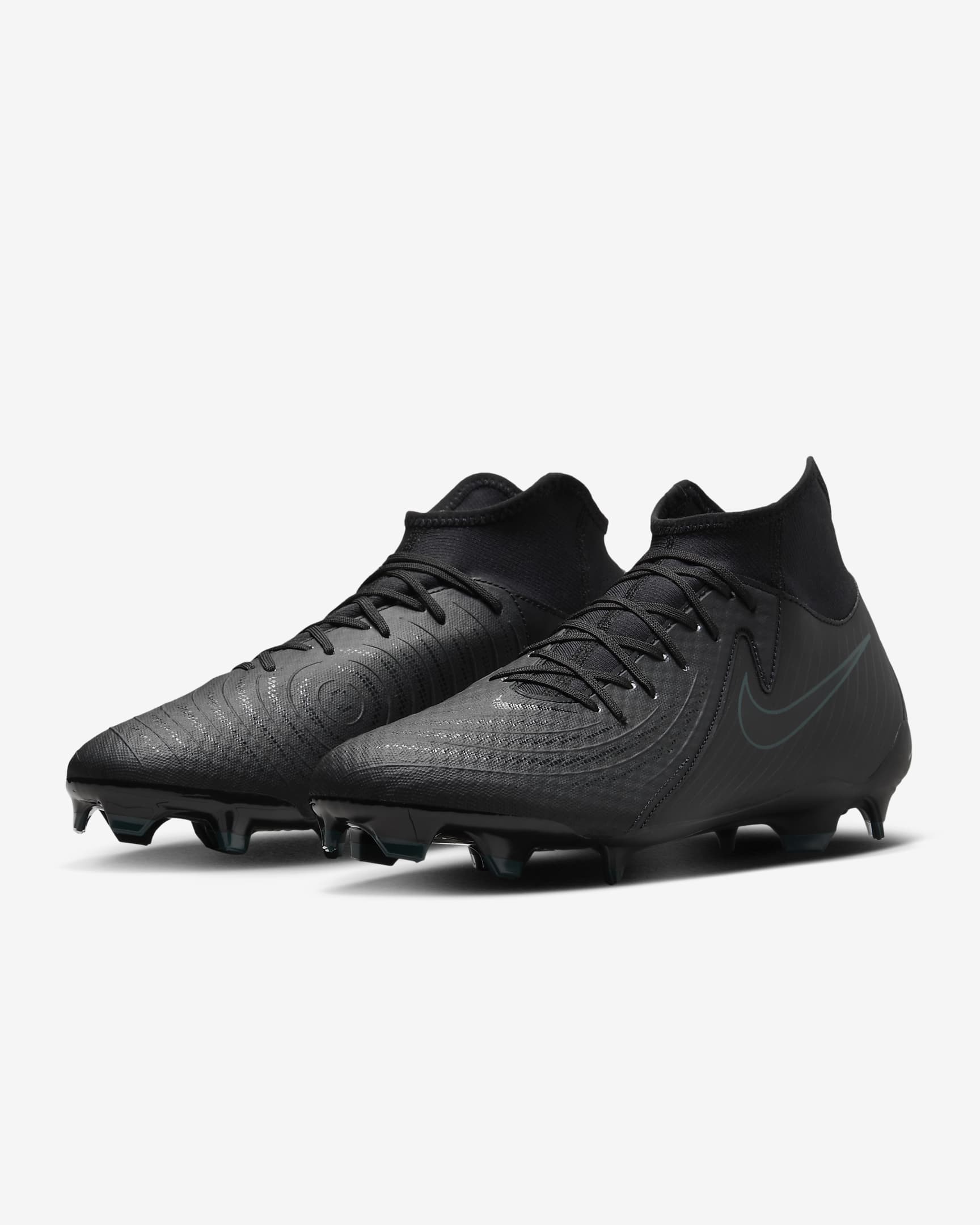 Nike Phantom Luna 2 Academy MG fotballsko med høy profil - Svart/Deep Jungle/Svart