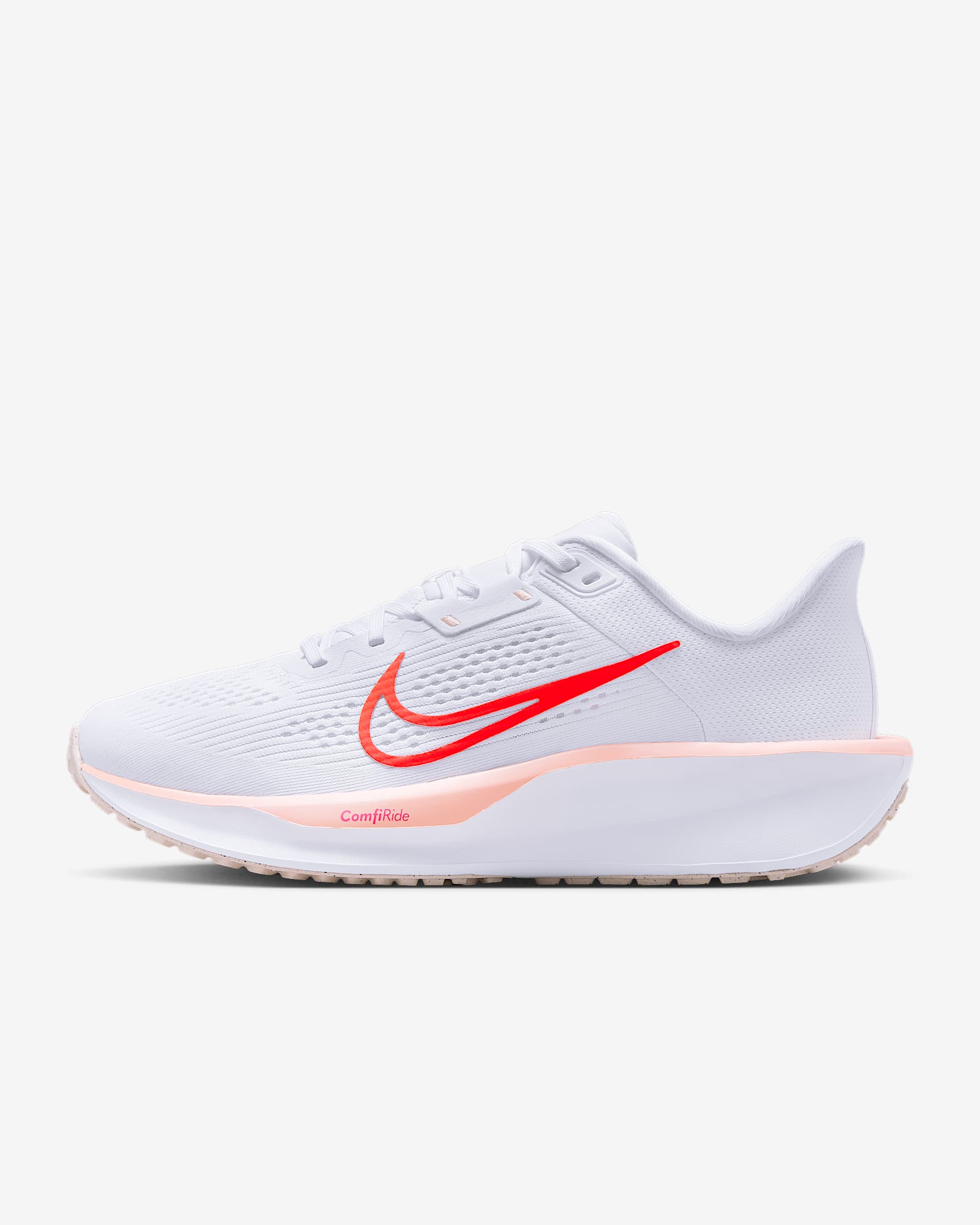 Tenis de correr en pavimento para mujer Nike Quest 6 - Blanco/Coral lavado/Blanco cumbre/Carmesí brillante