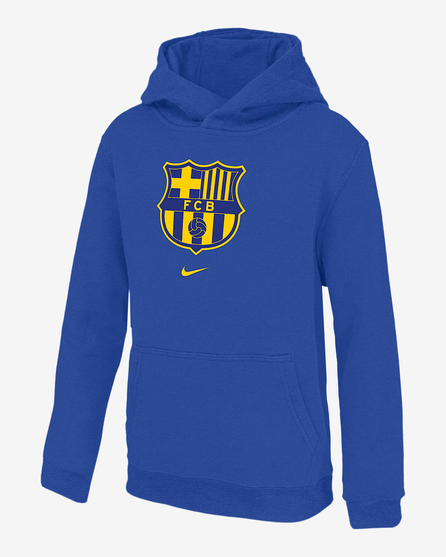 FC Barcelona Club Big Kids' Nike Soccer Fleece Pullover Hoodie - Game Royal