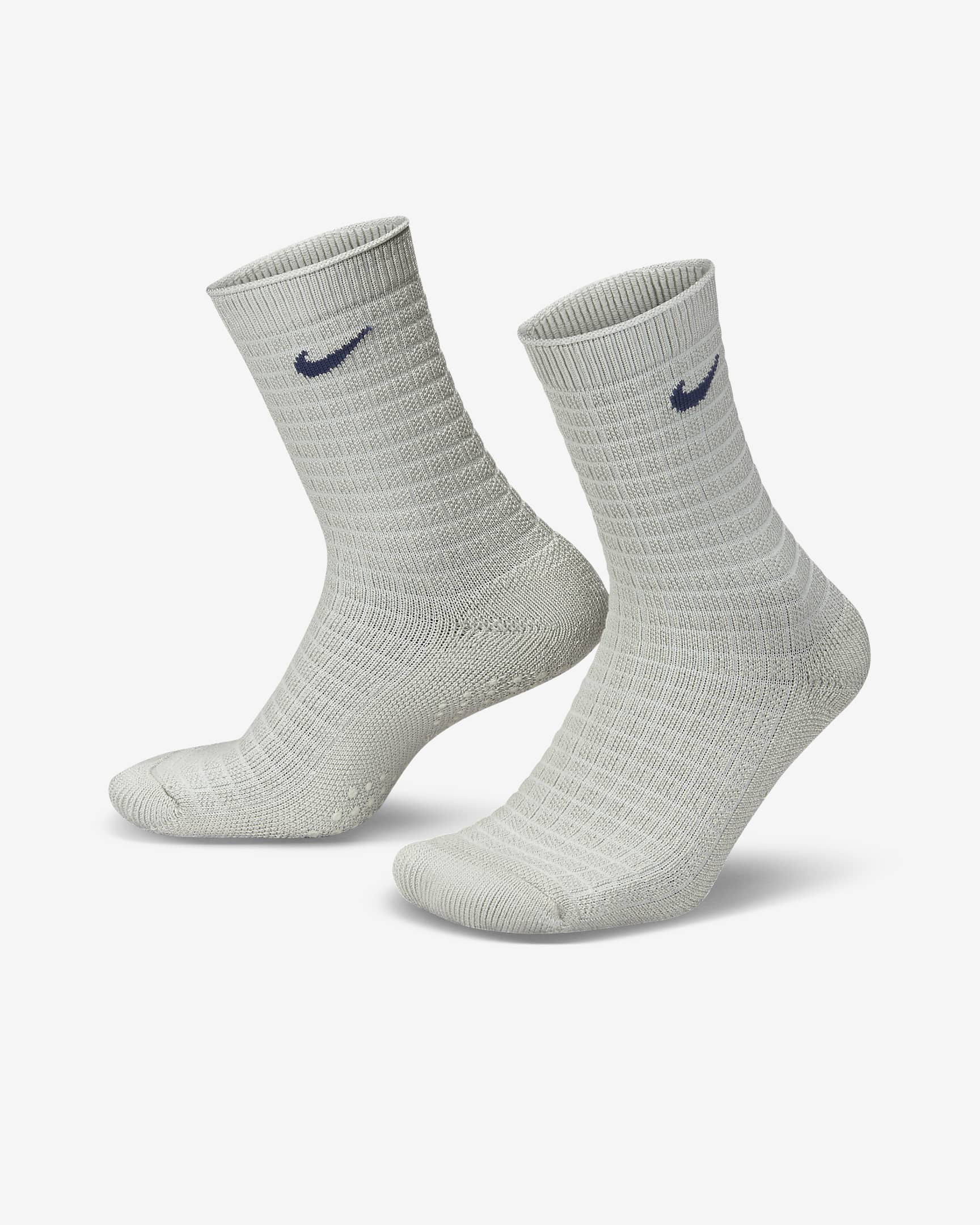 Nike Dri-FIT Everyday House Crew Socks (1 Pair) - Light Silver/Midnight Navy/Midnight Navy