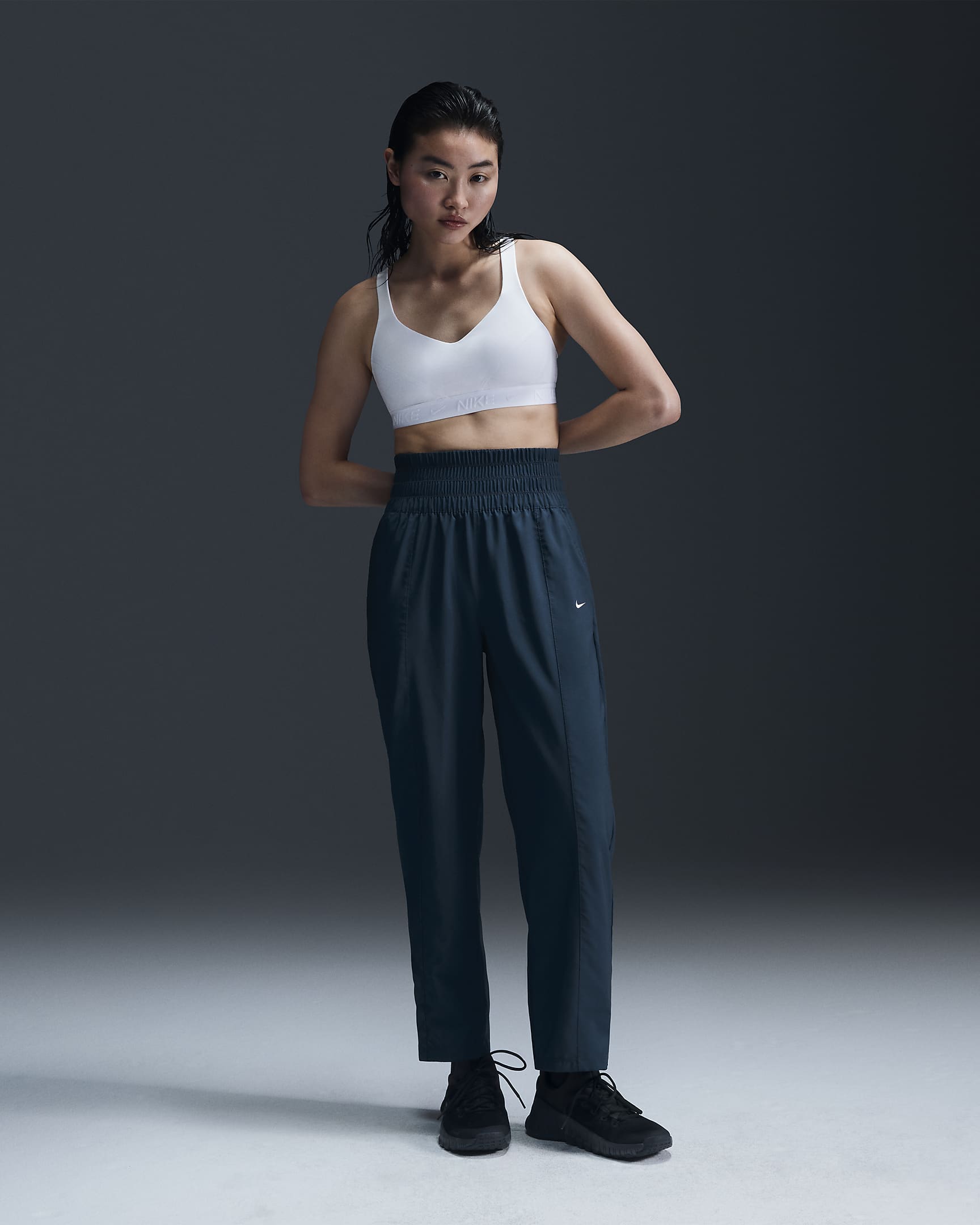 Nike Dri-FIT One Women's Ultra High-Waisted Trousers - Armoury Navy/White