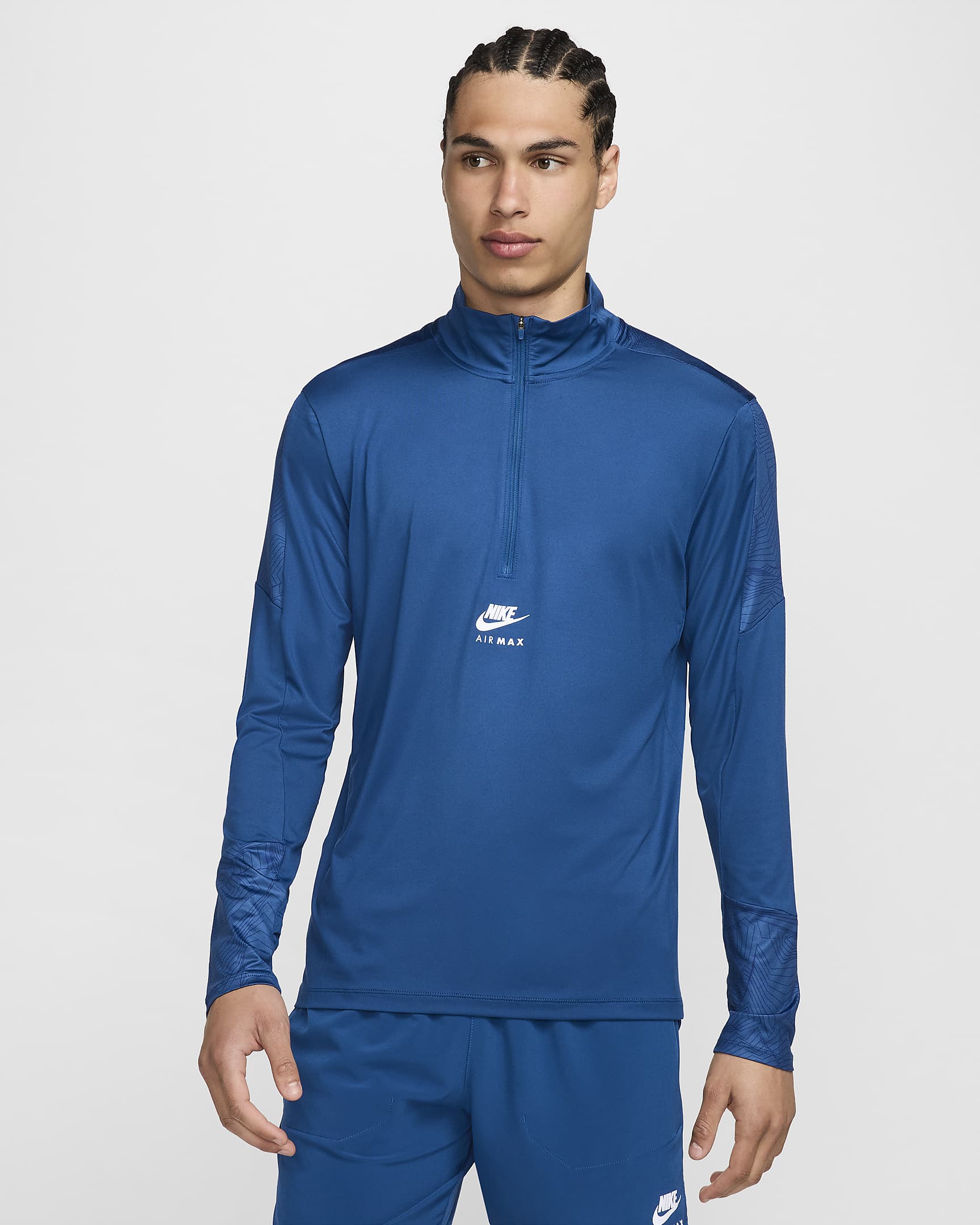 Maglia Dri-FIT con zip a 1/4 Nike Air Max – Uomo - Court Blue/Bianco