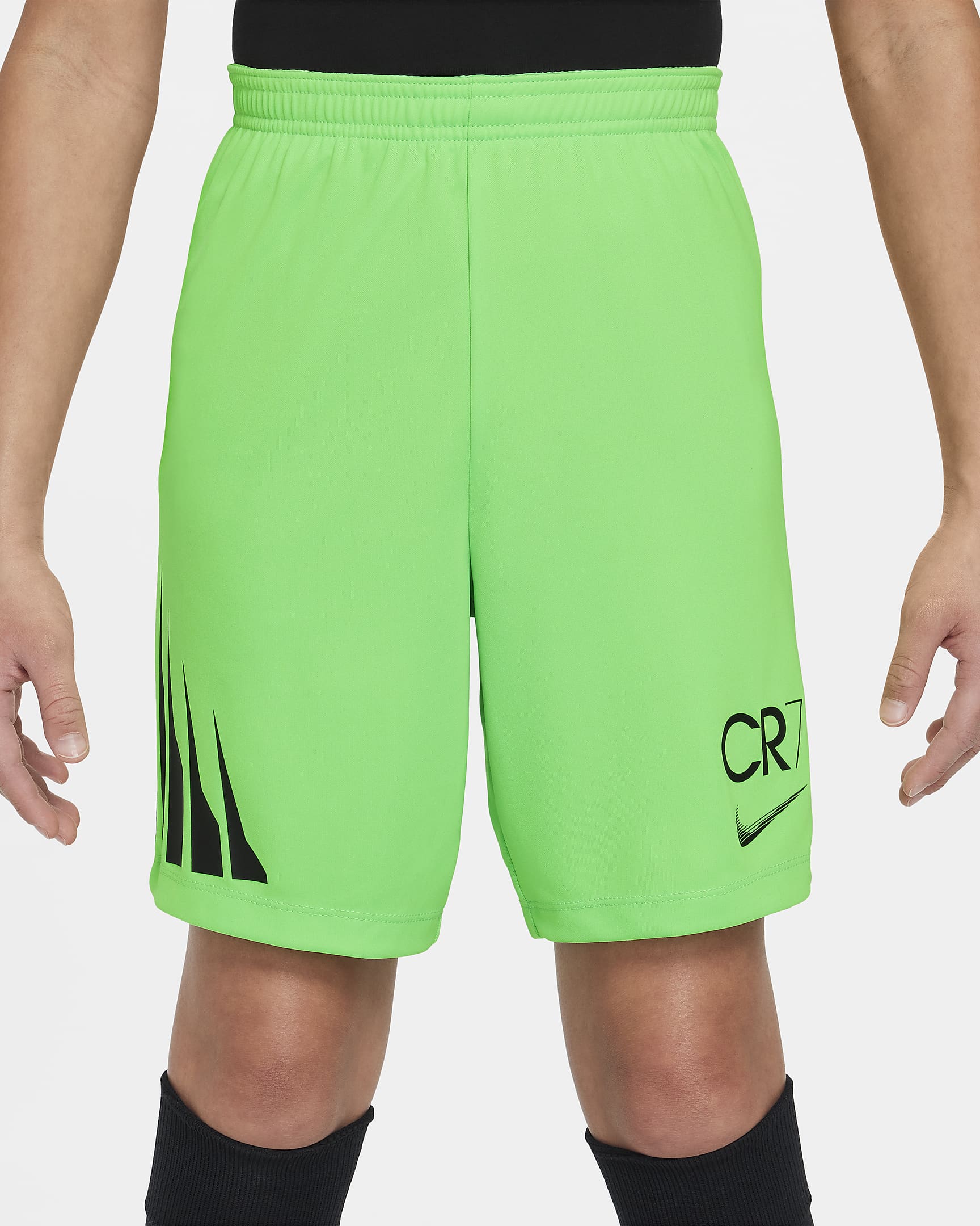 CR7 Big Kids' Dri-FIT Academy23 Soccer Shorts - Green Strike/Black/Black