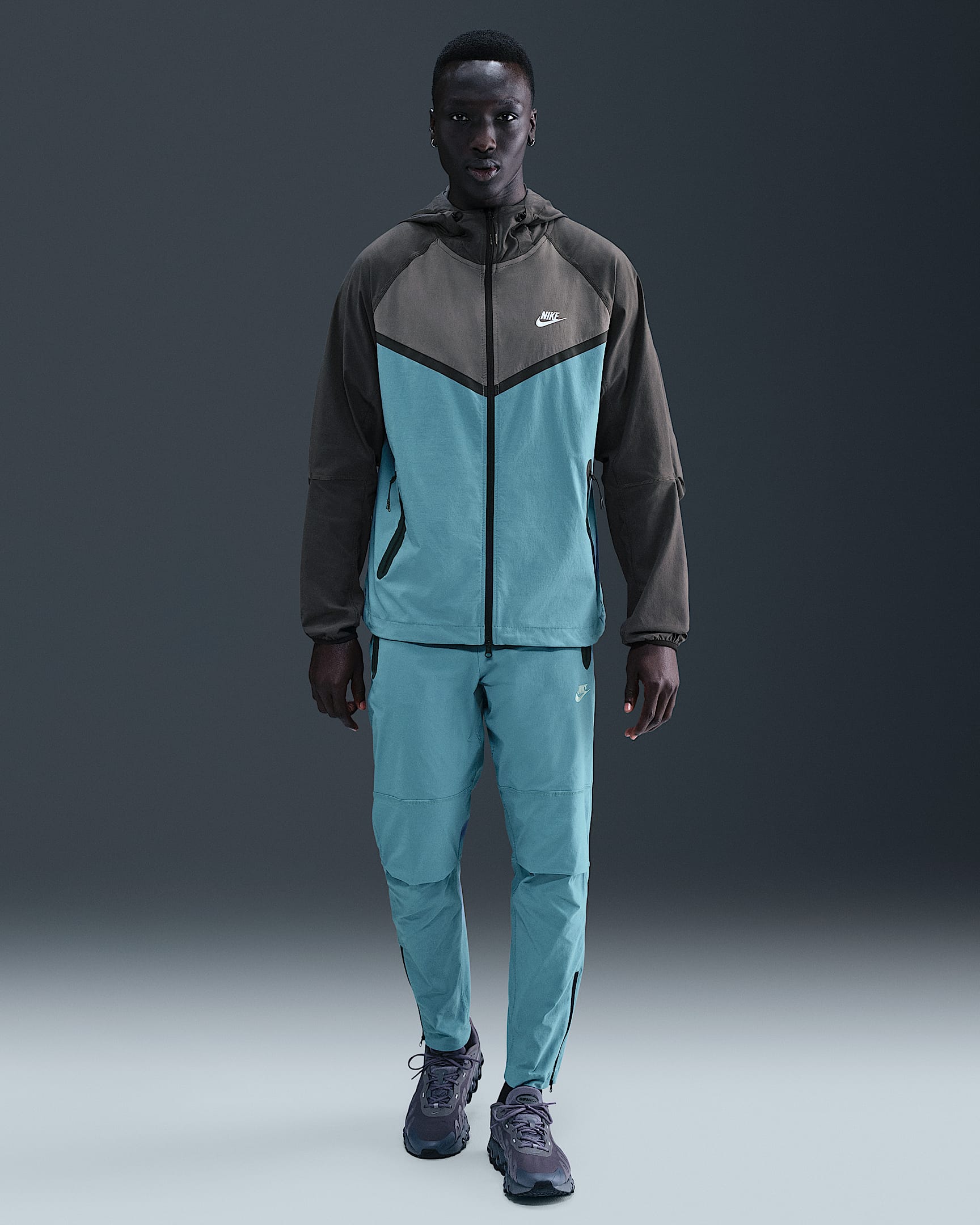 Nike Tech Men's Woven Open-Hem Trousers - Smoky Blue