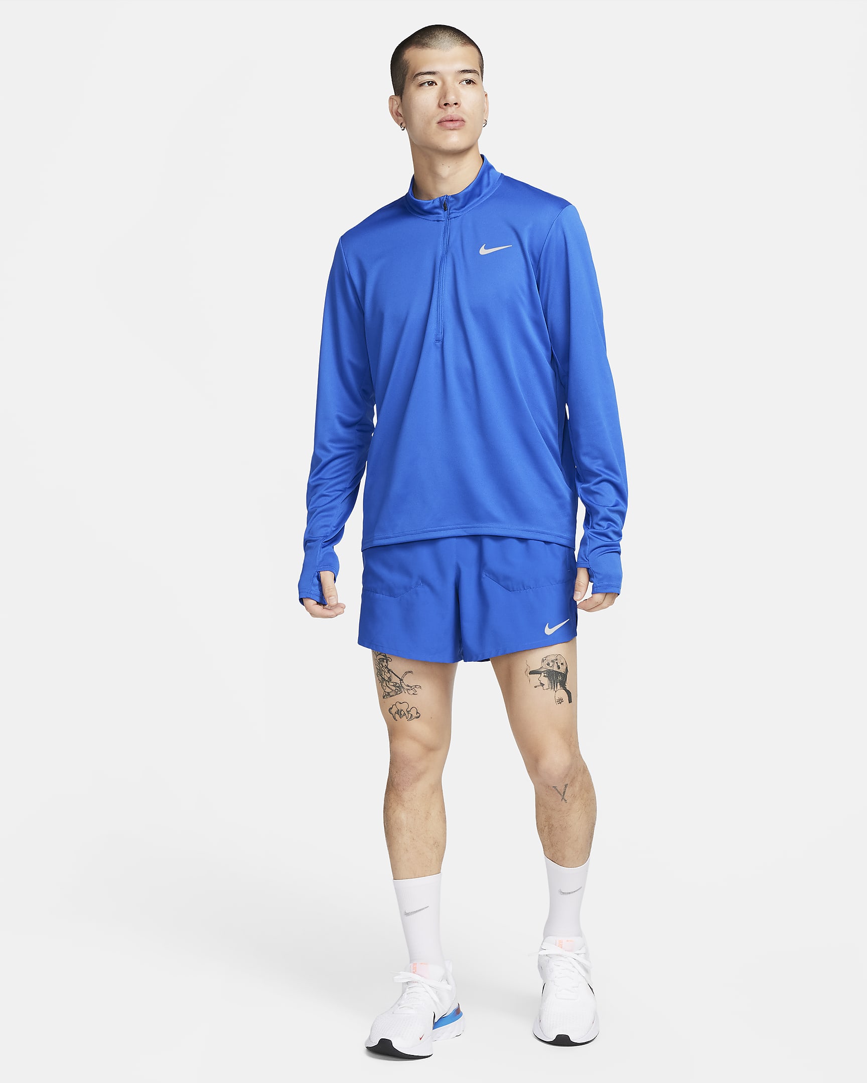 Camisola de running Dri-FIT com fecho até meio Nike Pacer para homem - Game Royal