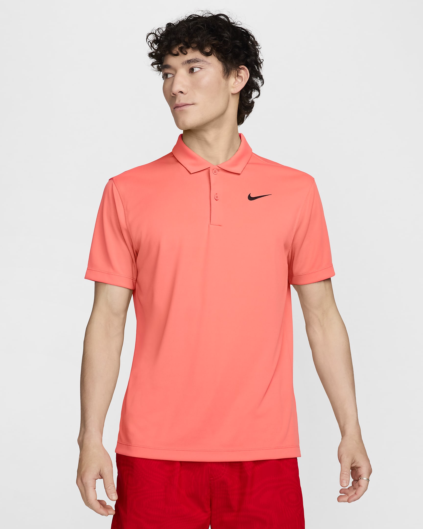 NikeCourt Dri-FIT Men's Tennis Polo - Light Wild Mango/Black