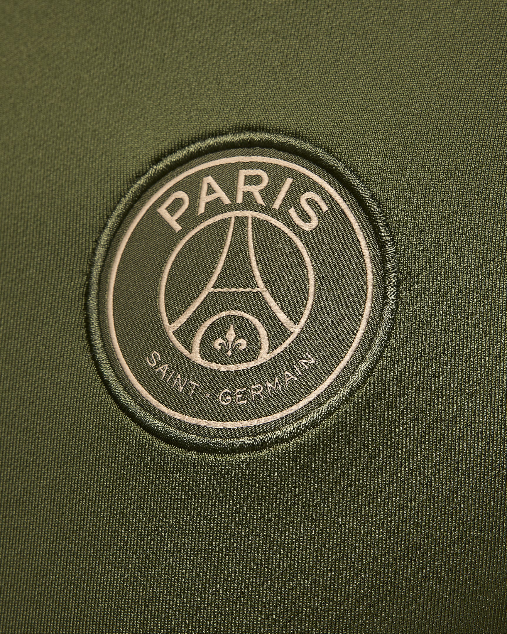 Paris Saint-Germain Strike Fourth Jordan Dri-FIT-Fußball-Drill-Oberteil für Herren - Rough Green/Rough Green/Dark Obsidian/Hemp