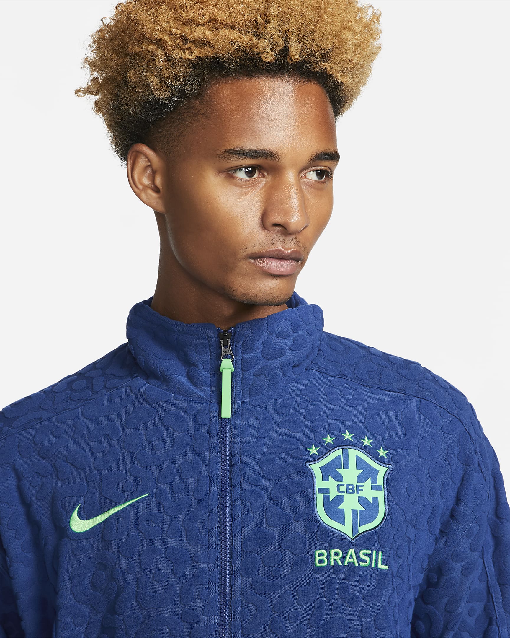 Brazil Men's French Terry Football Tracksuit Jacket. Nike NZ