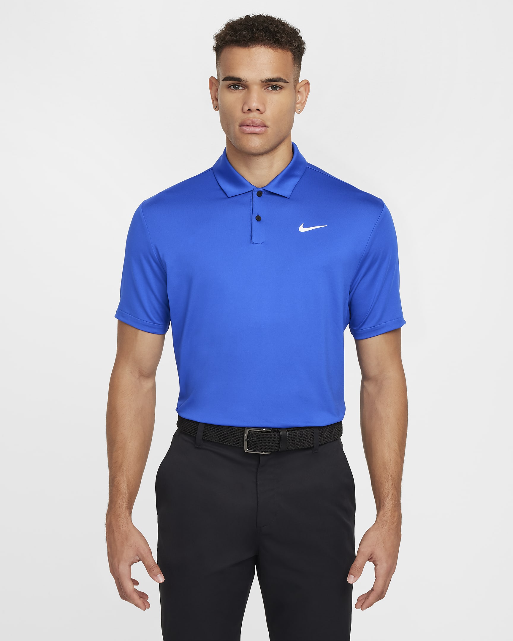 Polo de golfe sólido Nike Dri-FIT Tour para homem - Hyper Royal/Preto