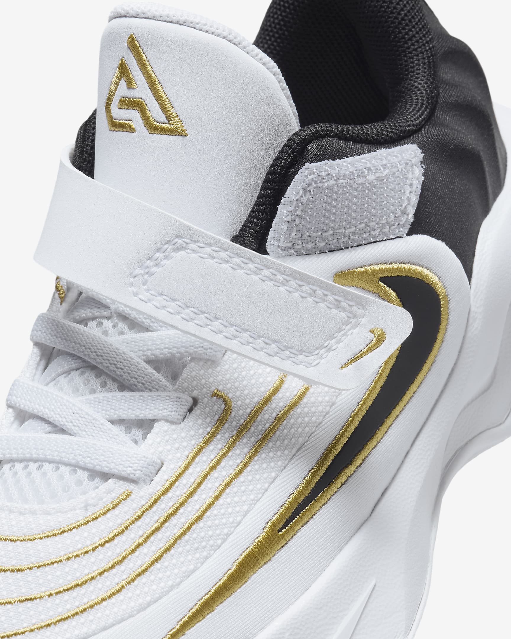 Tenis para niños de preescolar Giannis Immortality 4 - Blanco/Oro metalizado/Negro