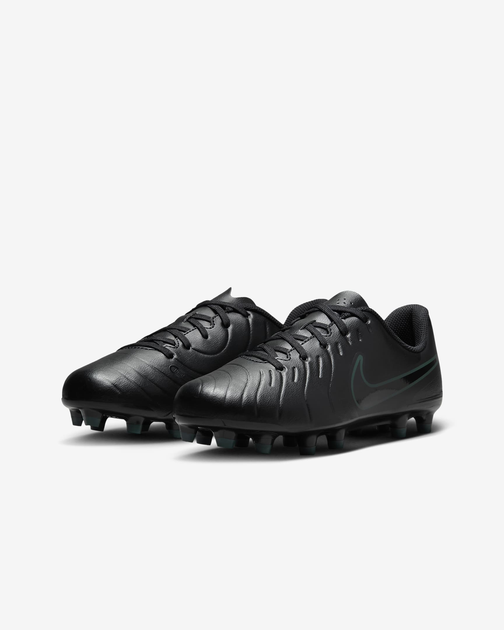 Chaussure de foot basse à crampons multi-surfaces Nike Jr. Tiempo Legend 10 Club pour enfant/ado - Noir/Deep Jungle/Noir