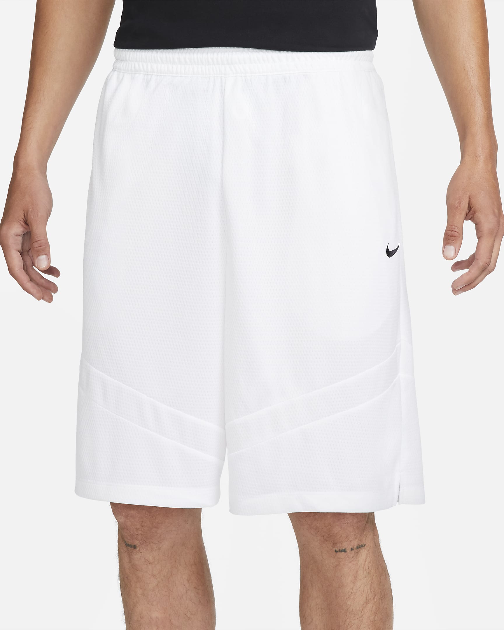 Short de basketball Dri-FIT 28 cm Nike Icon pour homme - Blanc/Blanc/Noir