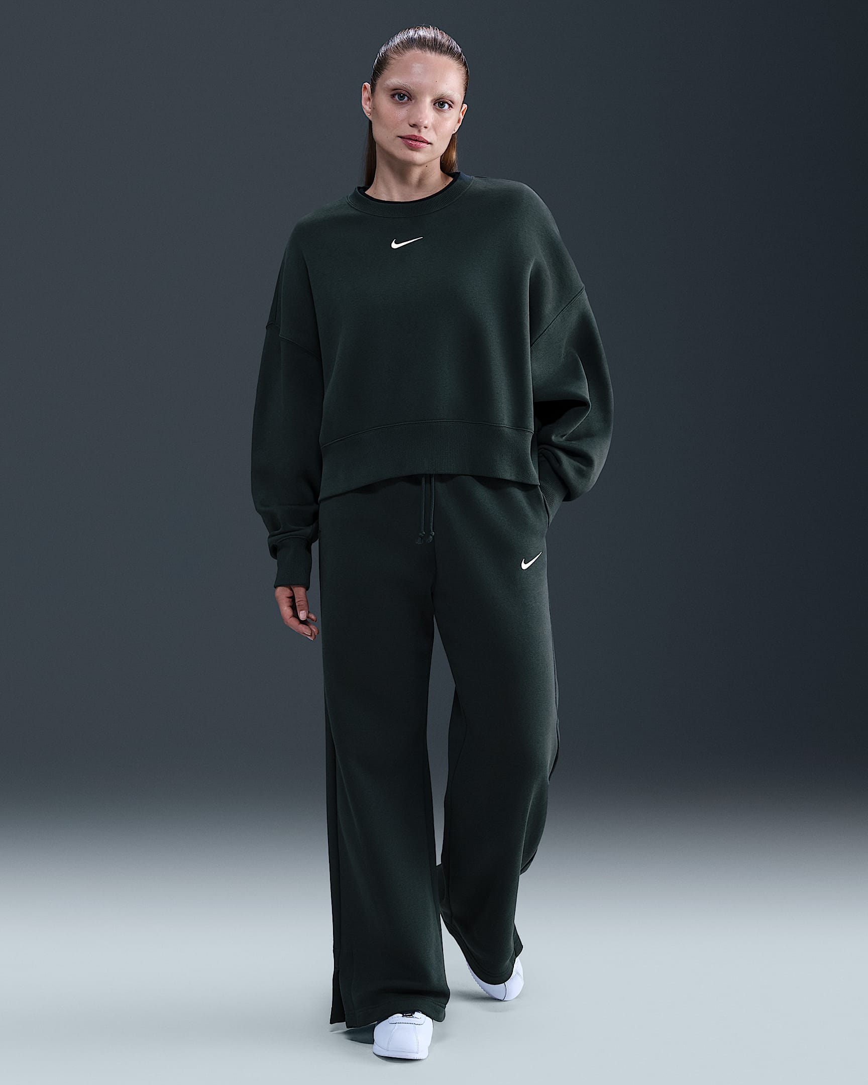 Nike Sportswear Phoenix Fleece Women's High-Waisted Wide-Leg Pants - Seaweed/Sail