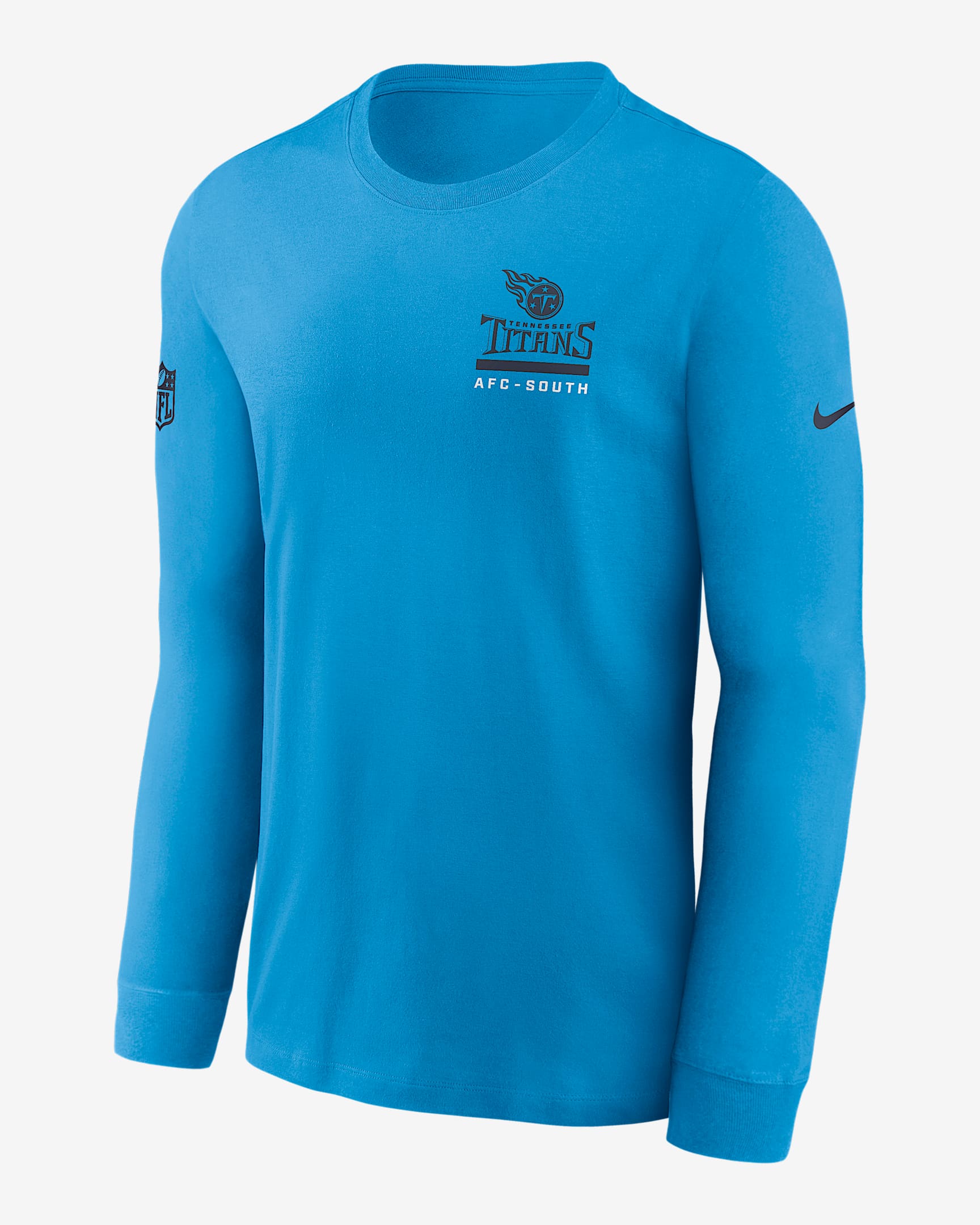 Tennessee Titans Sideline Team Issue Men's Nike Dri-FIT NFL Long-Sleeve T-Shirt - Blue