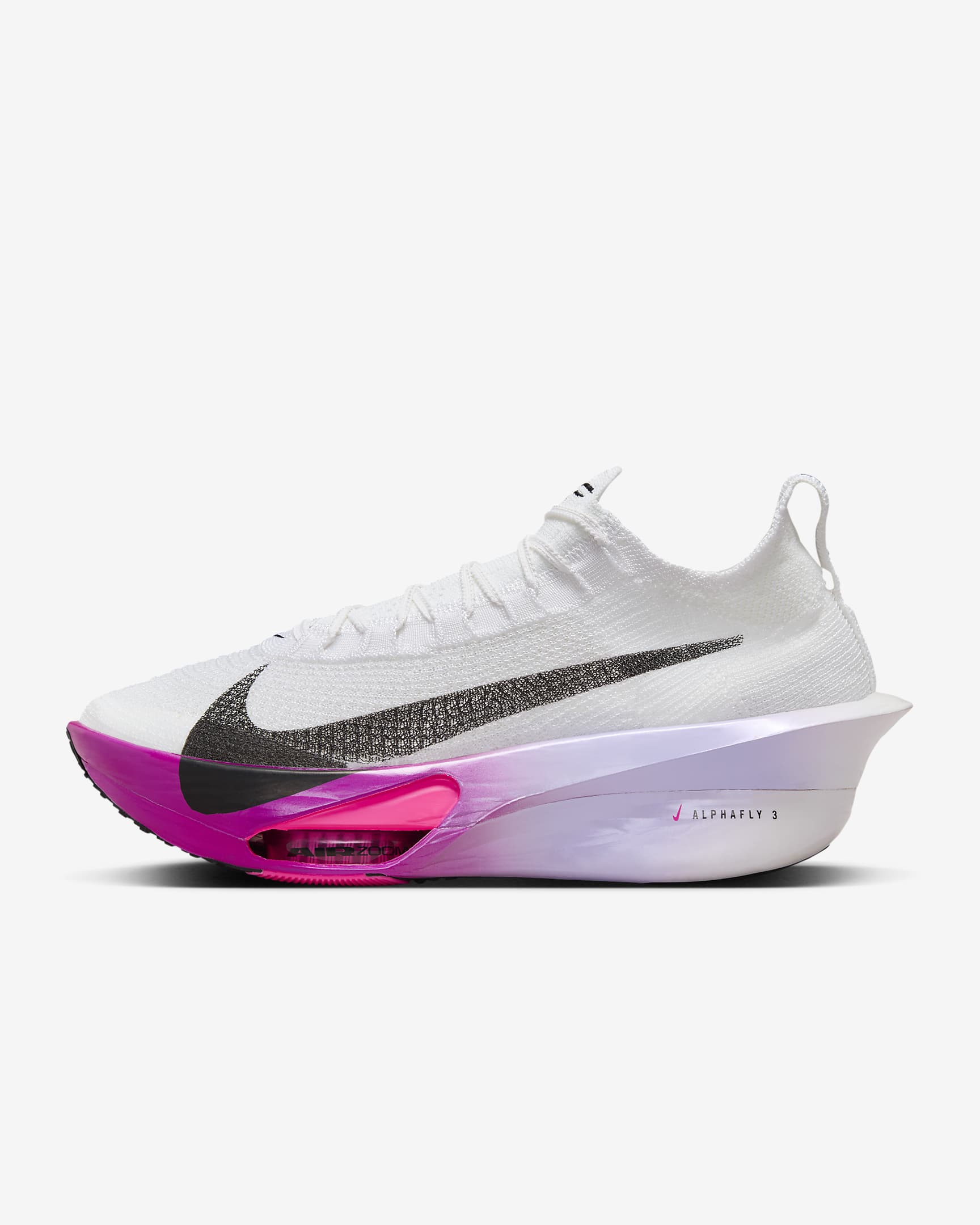 Męskie buty startowe do biegania po asfalcie Nike Alphafly 3 - Biel/Purple Agate/Vivid Grape/Czerń