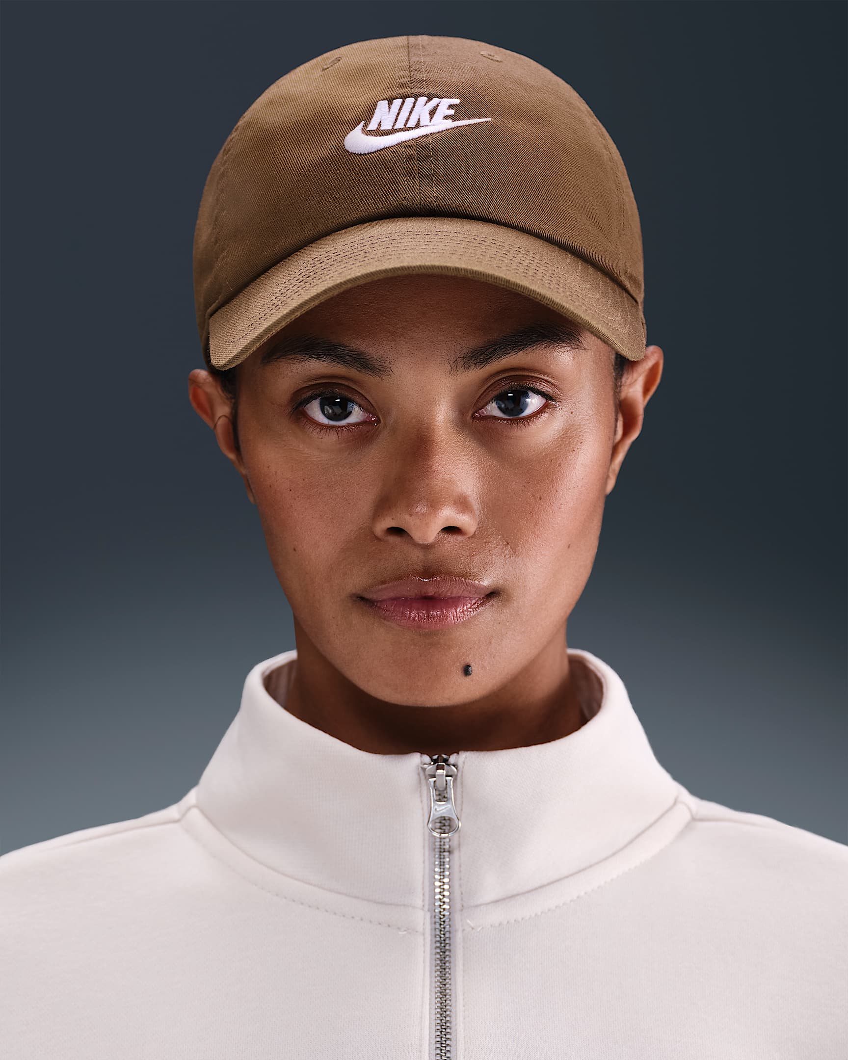 Nike Club Unstructured Futura Wash Cap - Mosswood Brown/White