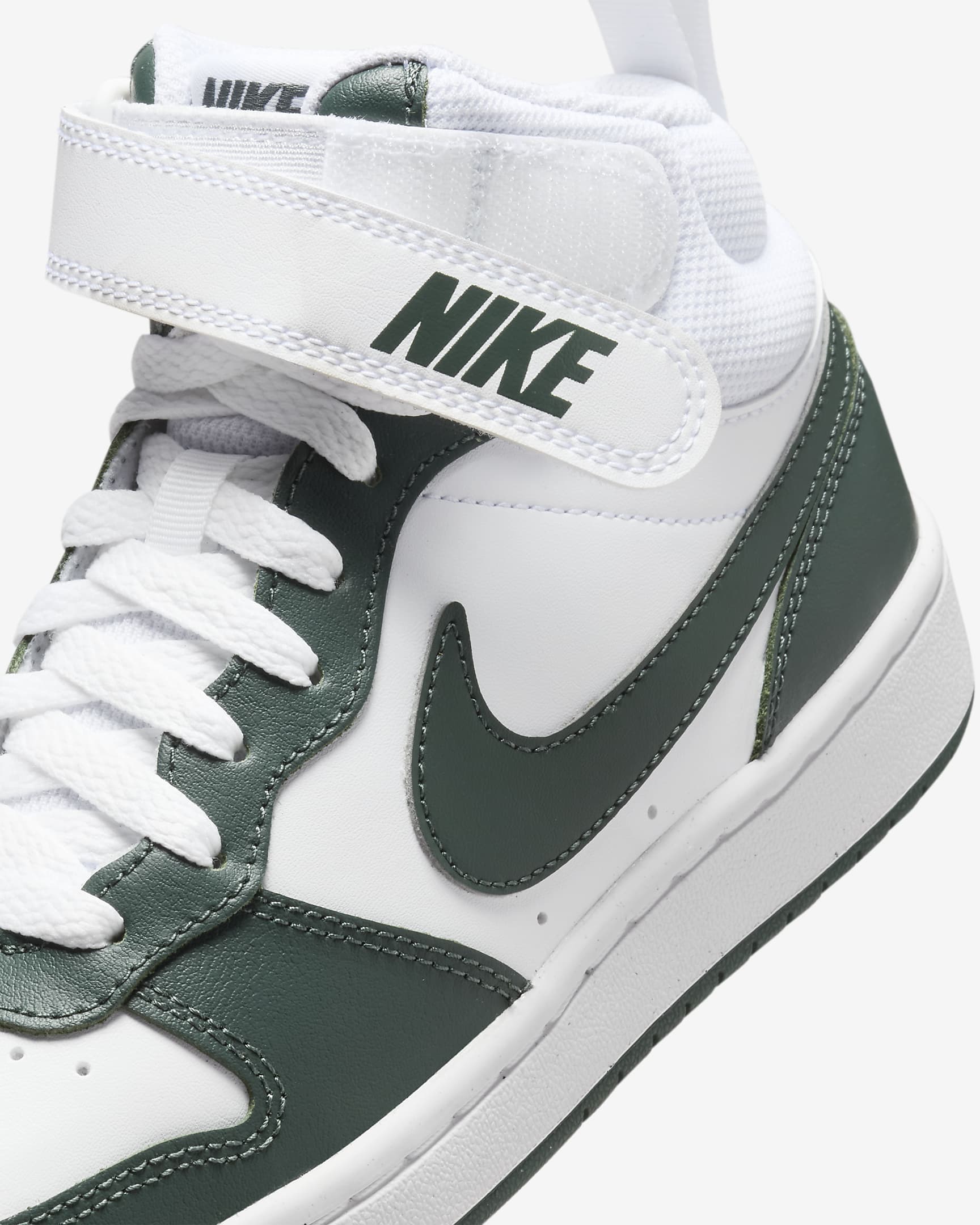 Nike Court Borough Mid 2 Big Kids' Shoes - White/Vintage Green