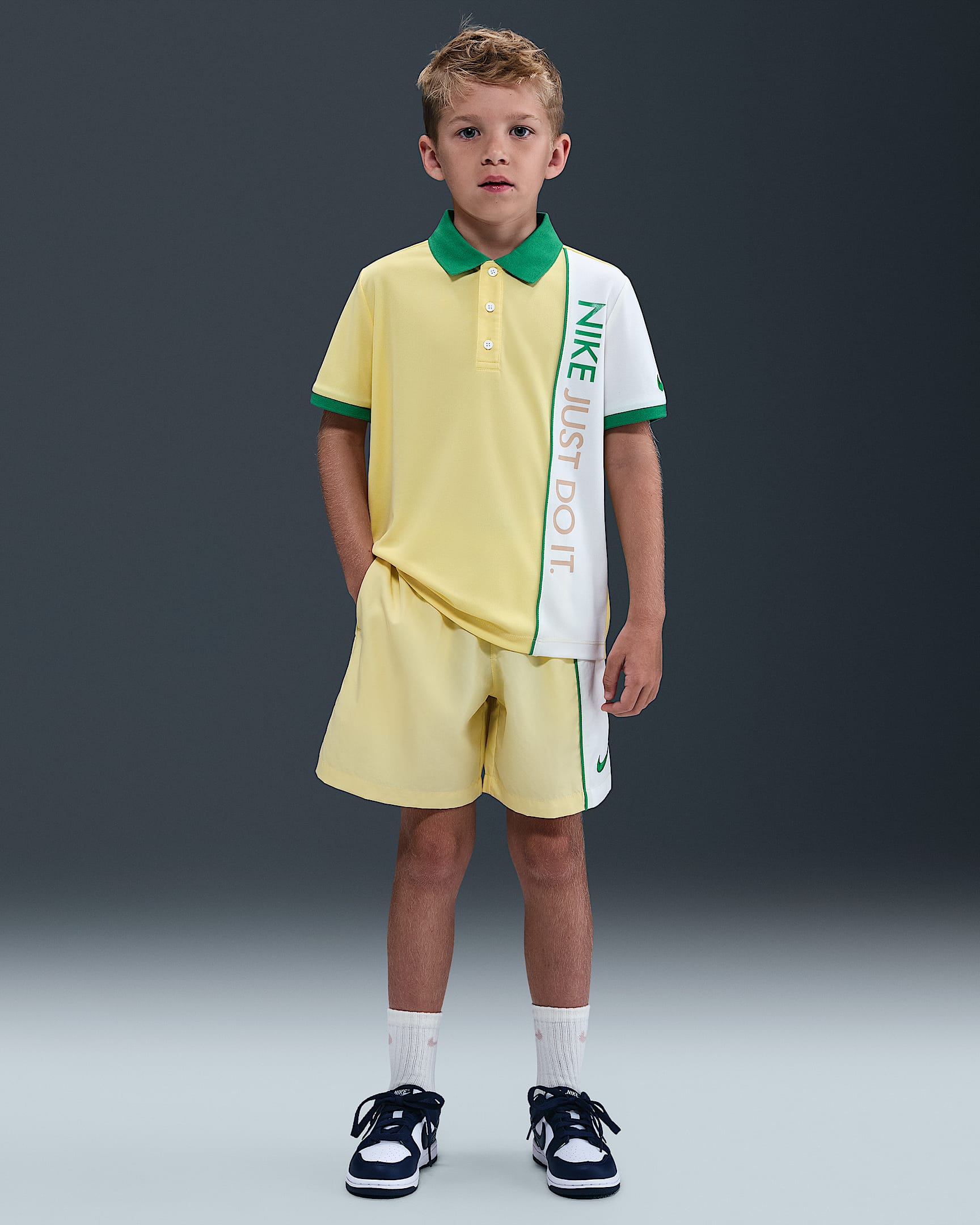 Nike Net Dri-FIT Little Kids' 2-Piece Shorts Set - Soft Yellow