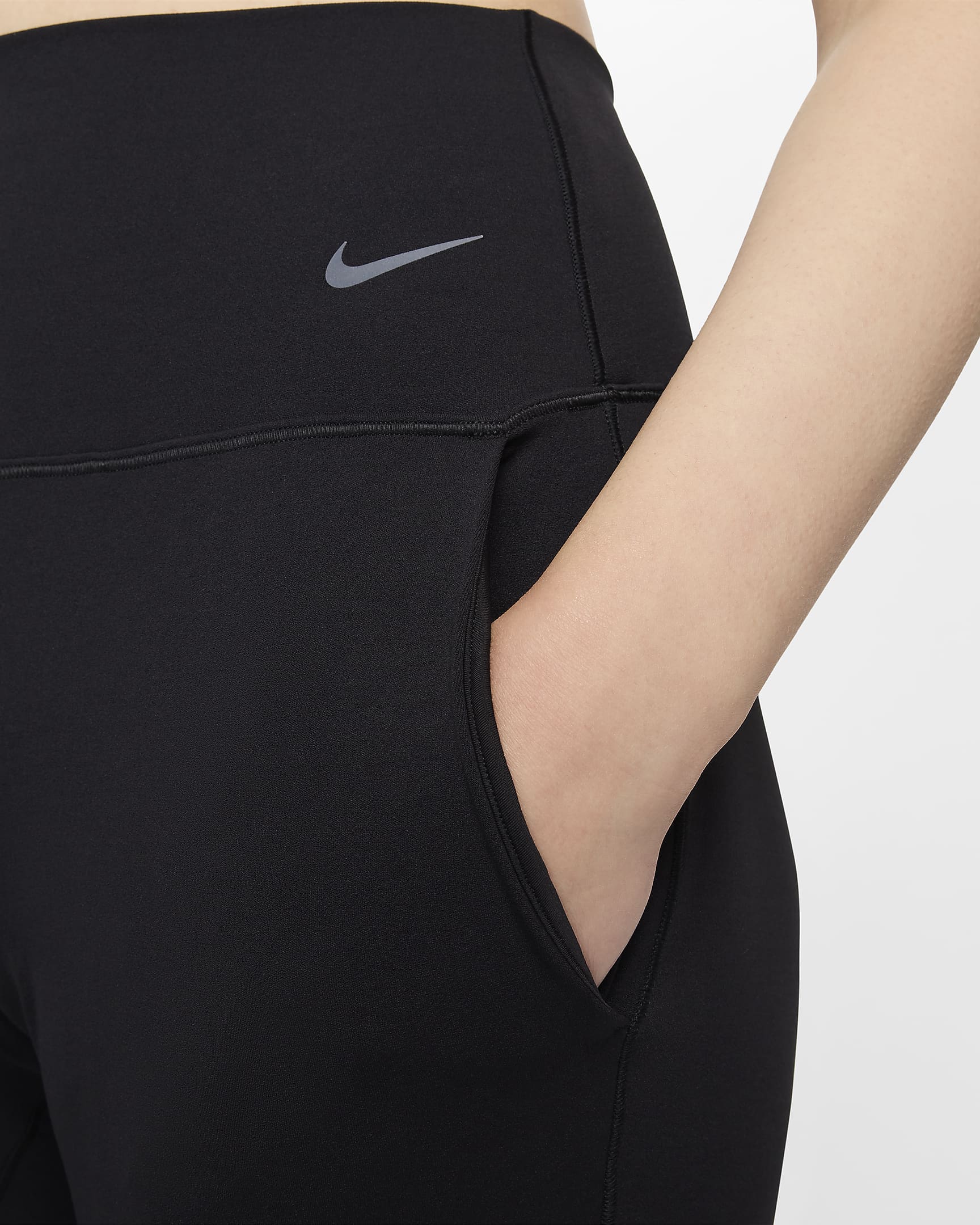 Nike Zenvy 女款 Dri-FIT 高腰運動褲 - 黑色/黑色