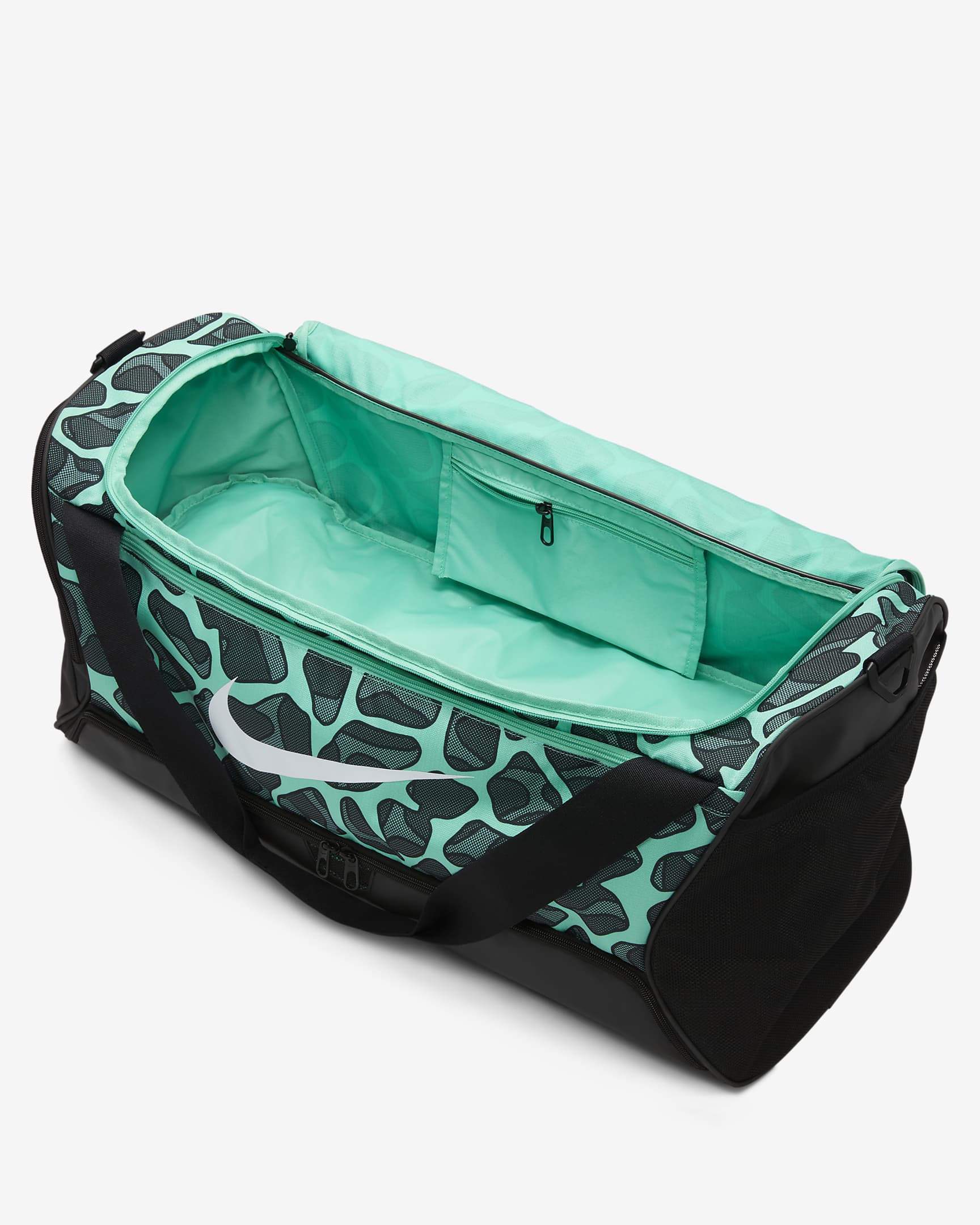 Nike Brasilia Duffel Bag (Medium, 60L) - Light Menta/Black/White