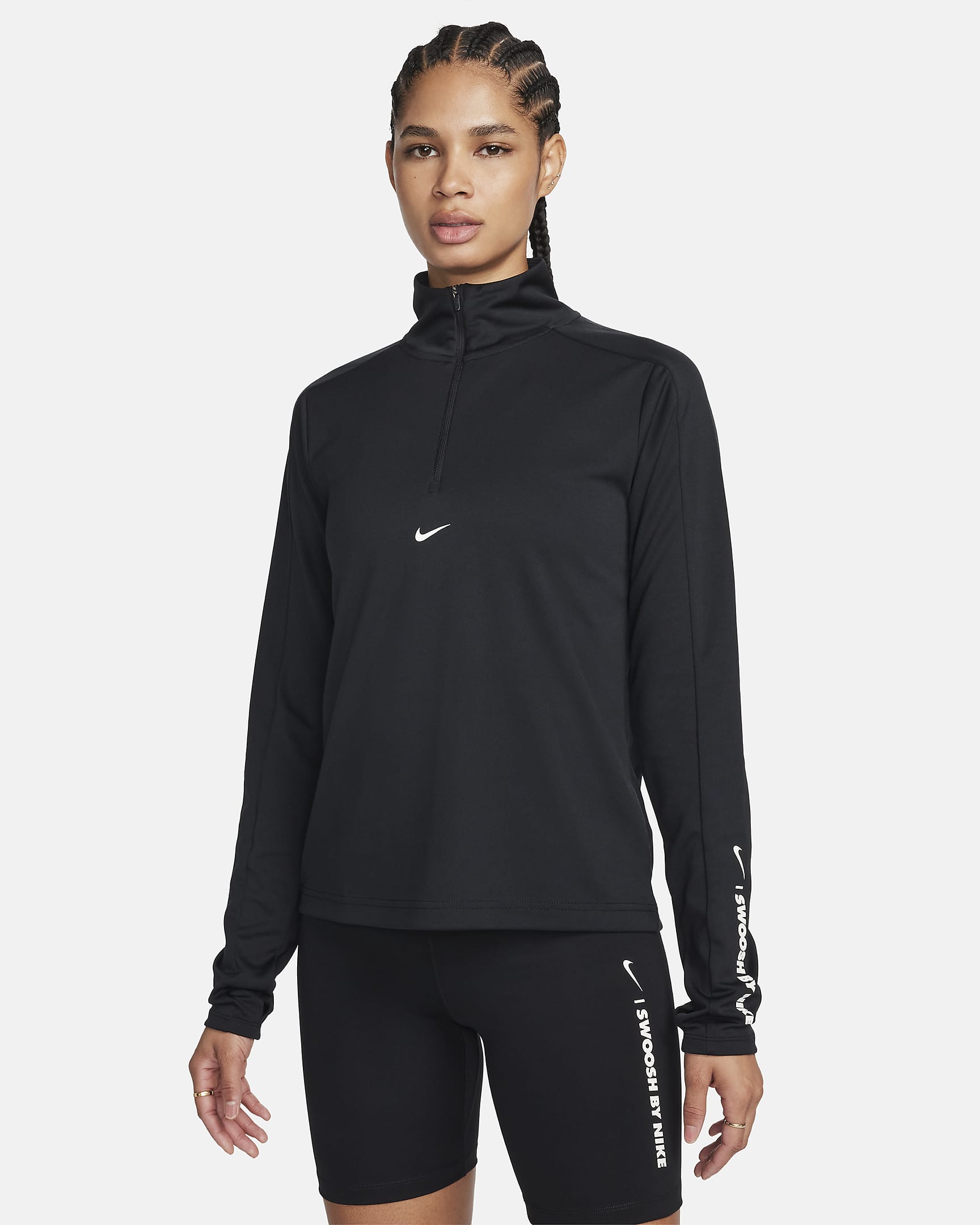 Dámská mikina Nike Pacer Dri-FIT se čtvrtinovým zipem - Černá/Sail