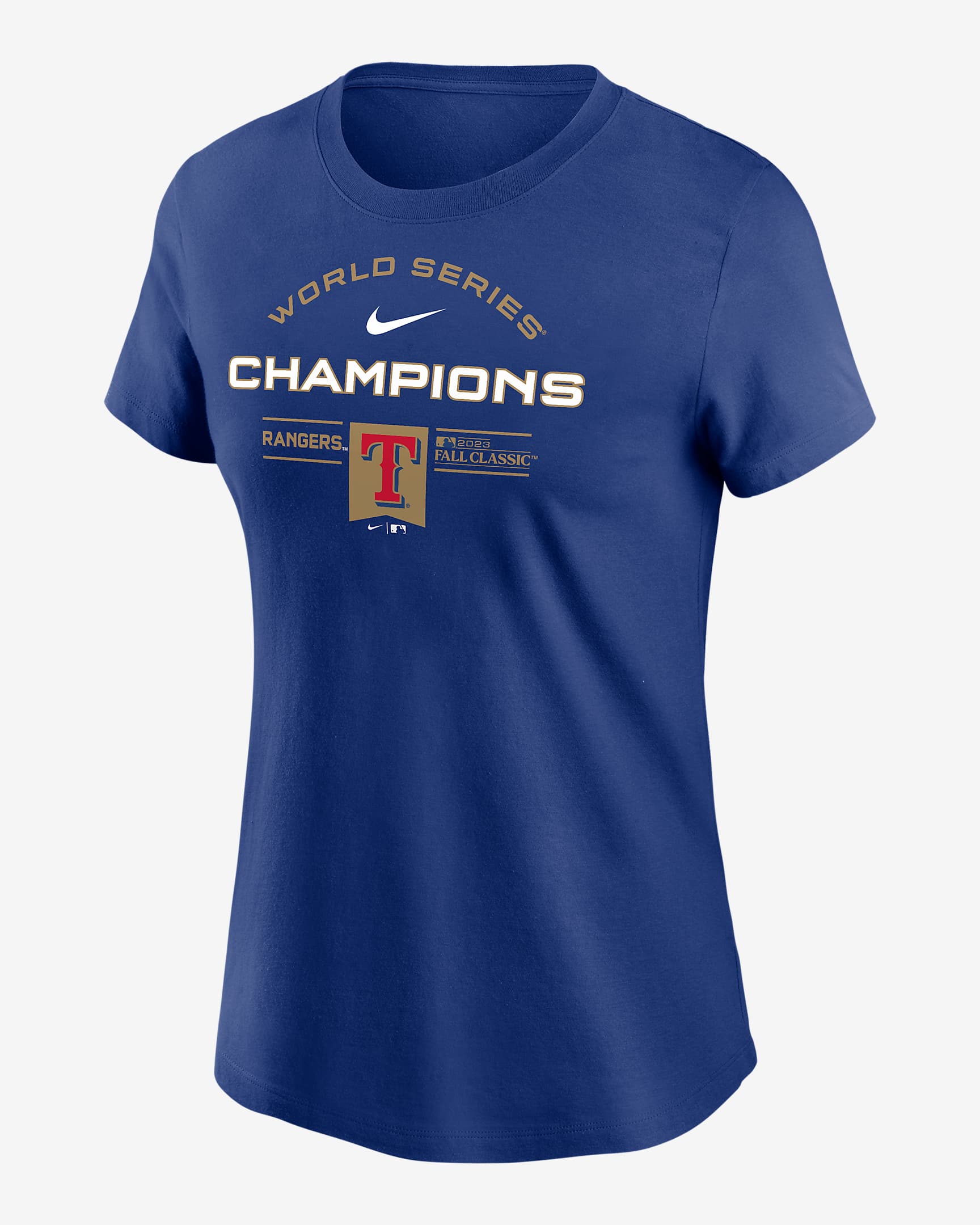 Texas Rangers 2023 World Series Champions Gold Women's Nike MLB TShirt
