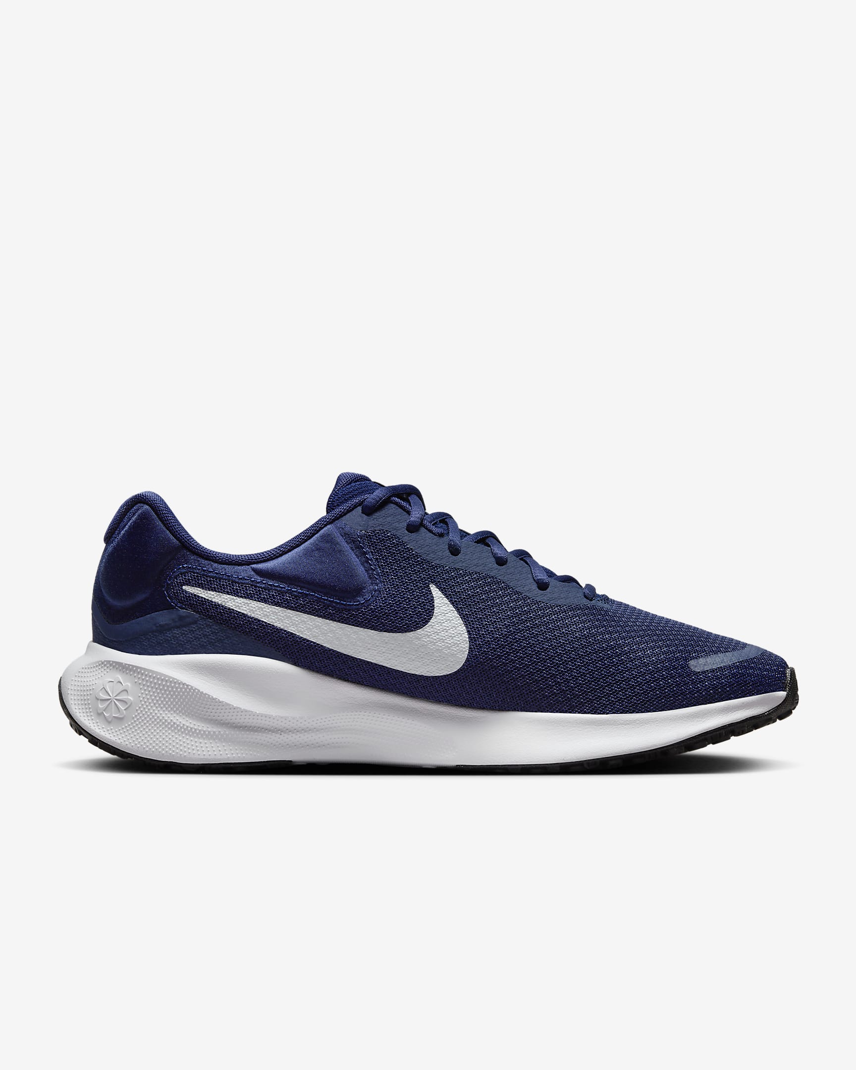 Nike Revolution 7 Straßenlaufschuh für Herren - Midnight Navy/Schwarz/Weiß/Pure Platinum