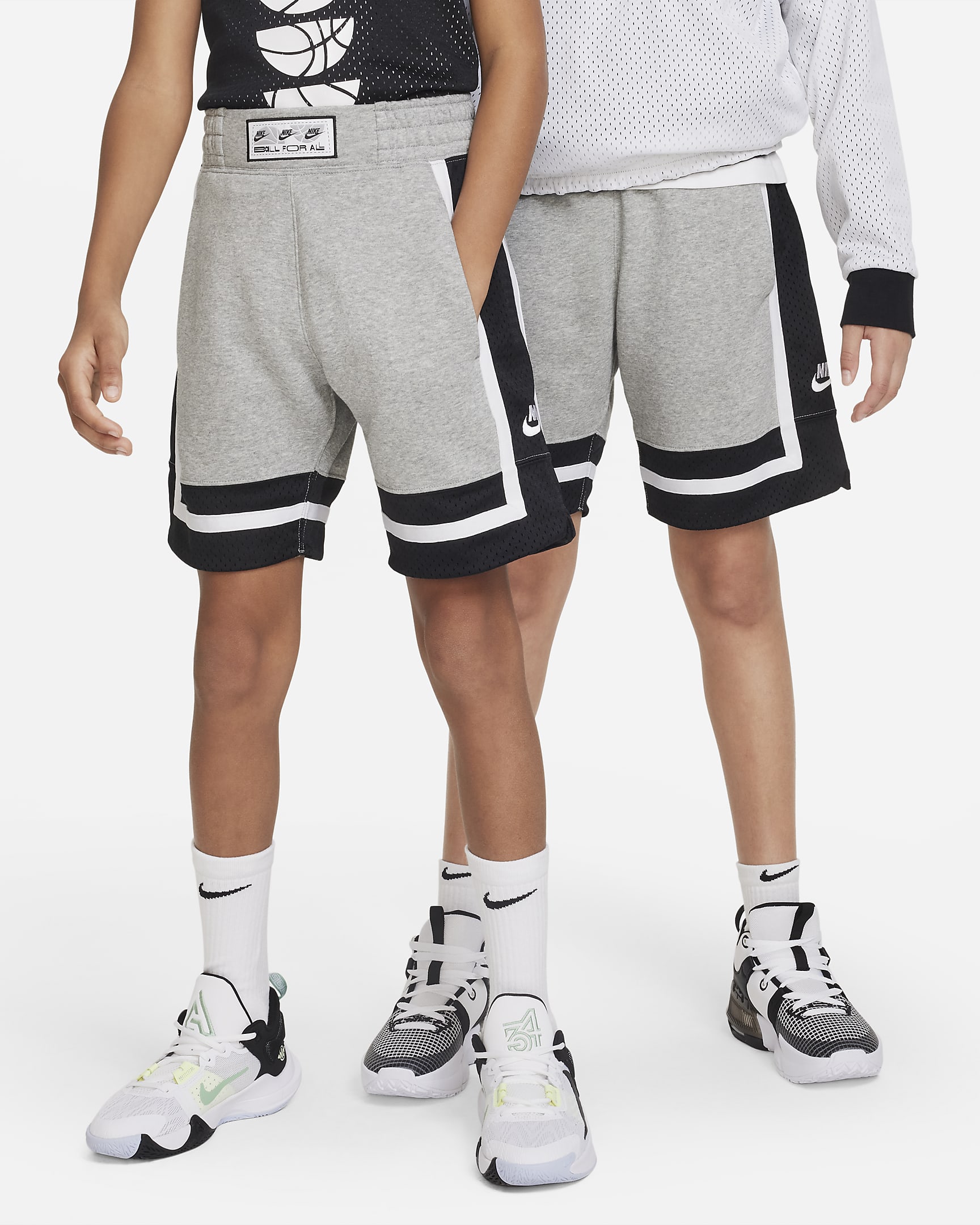 Nike Culture of Basketball 大童 (男童) Fleece 籃球褲 - Dark Grey Heather/白色