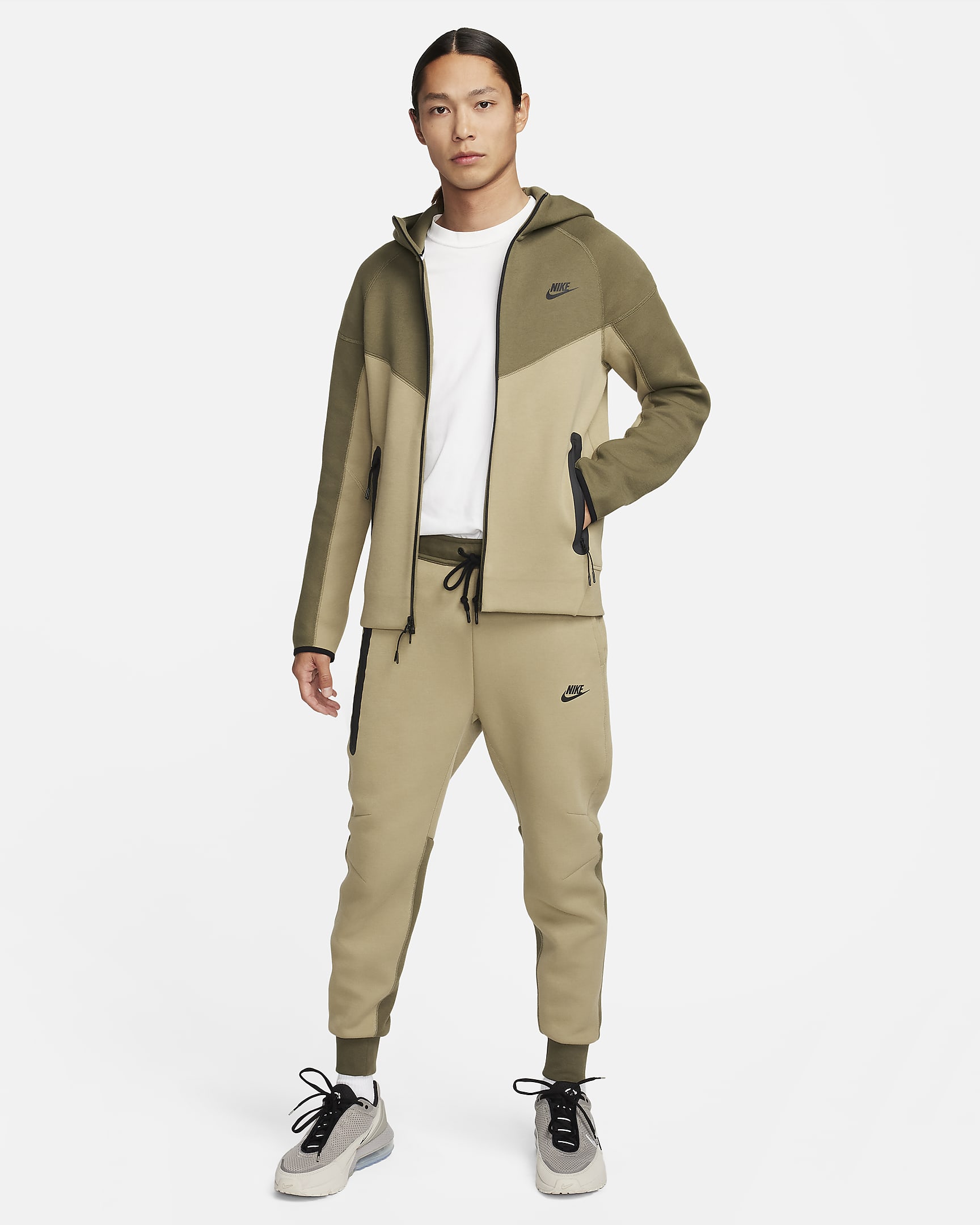 Nike Sportswear Tech Fleece Windrunner Men's Full-Zip Hoodie - Neutral Olive/Medium Olive/Black