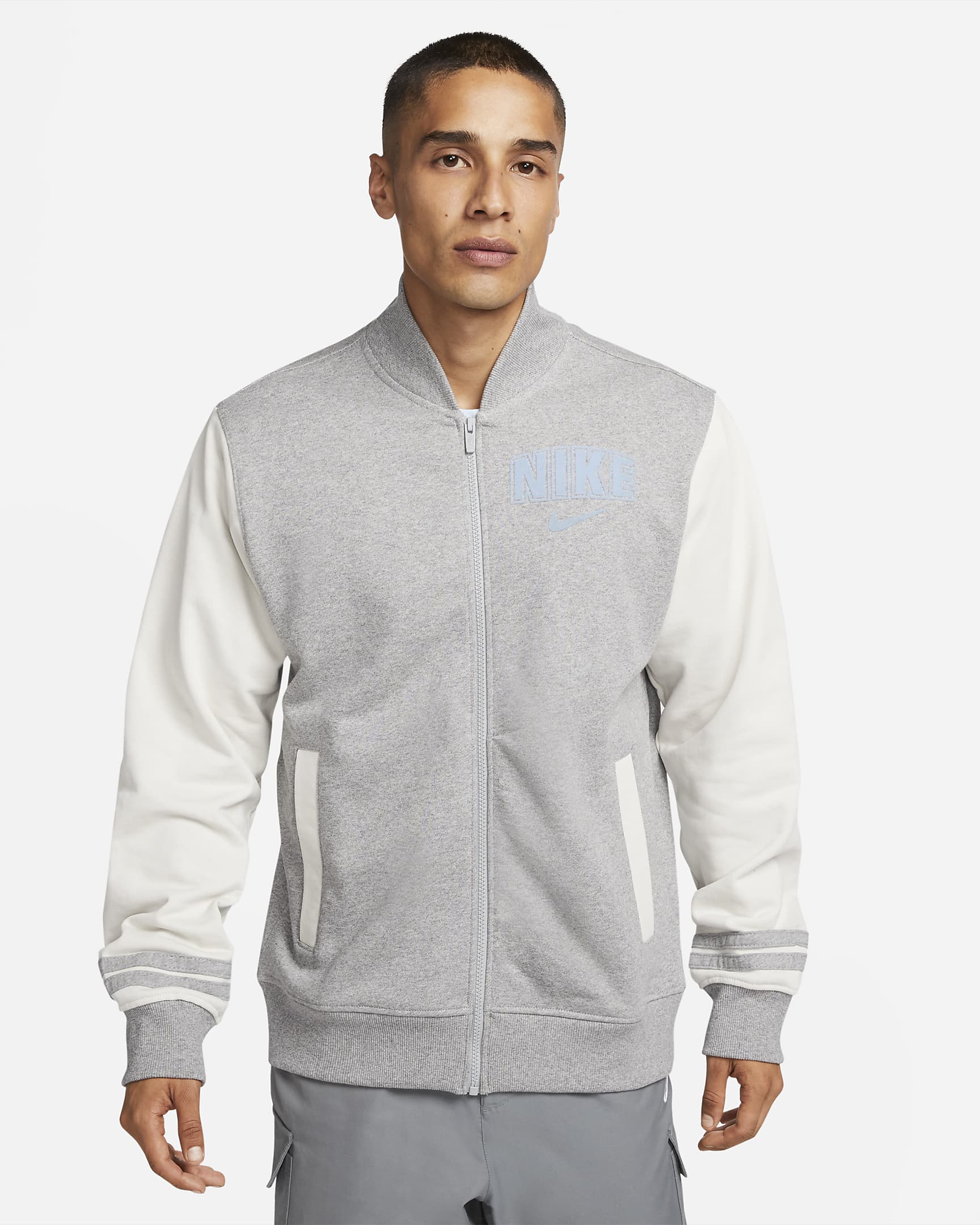 Nike Sportswear Men's Fleece Varsity Jacket. Nike BE