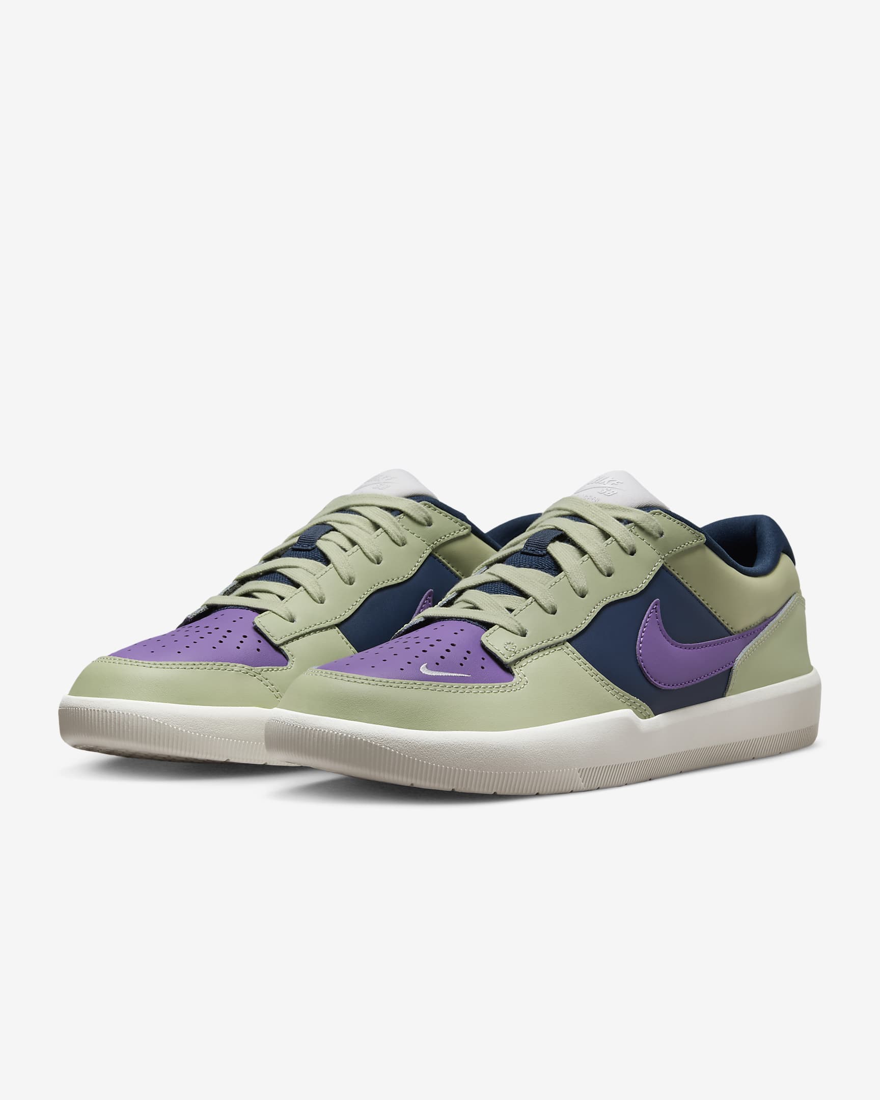 Nike SB Force 58 Premium skatesko - Olive Aura/Armory Navy/Summit White/Black Raspberry