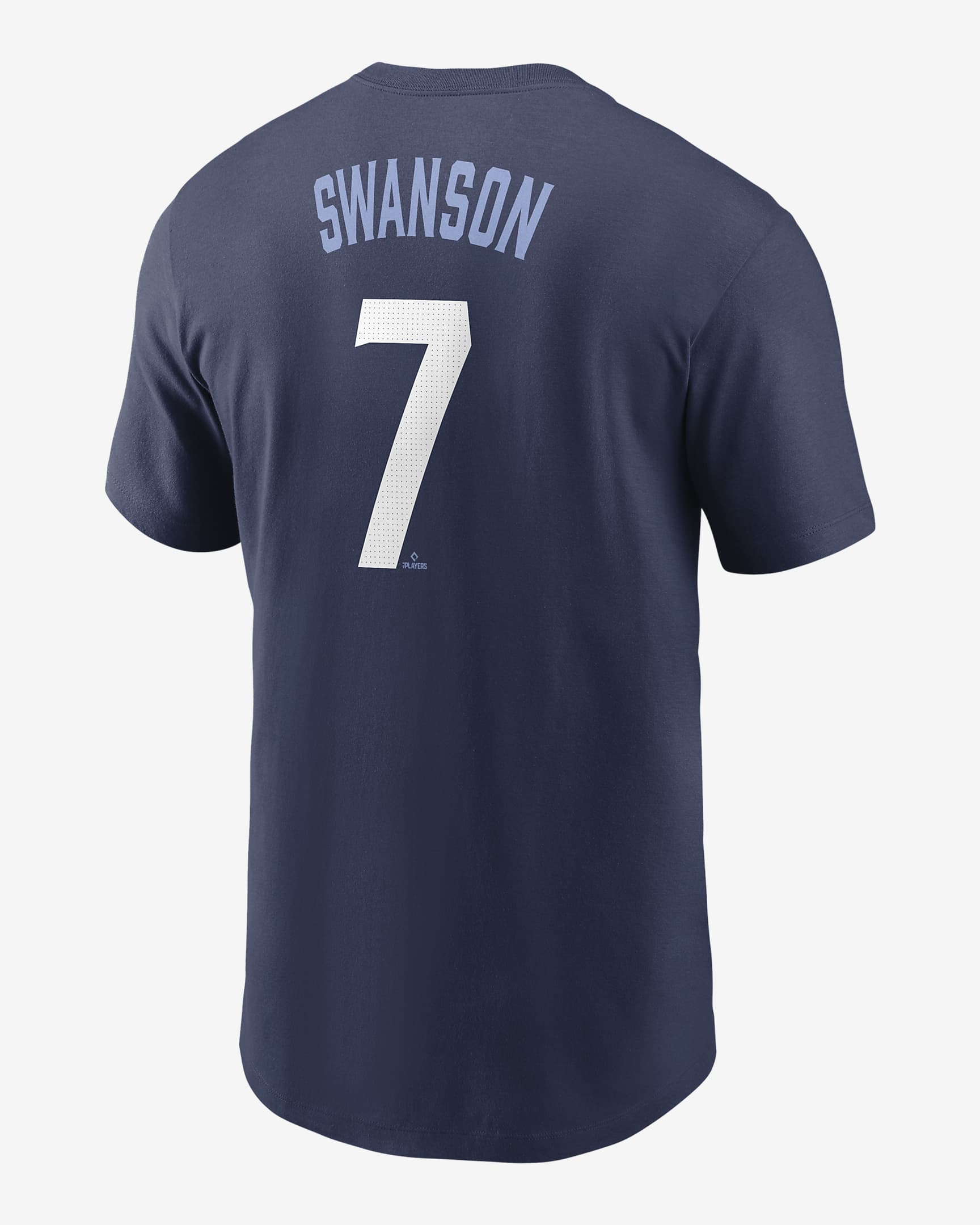 Playera Nike de la MLB para hombre Dansby Swanson Chicago Cubs City Connect Fuse - Azul marino