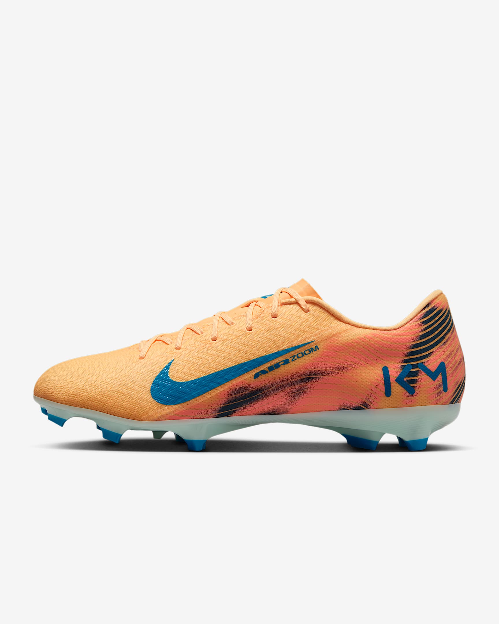 Nike Mercurial Vapor 16 Academy "Kylian Mbappé" Botas de fútbol de perfil bajo multisuperficie - Melon Tint/Igloo/Neo Turquoise