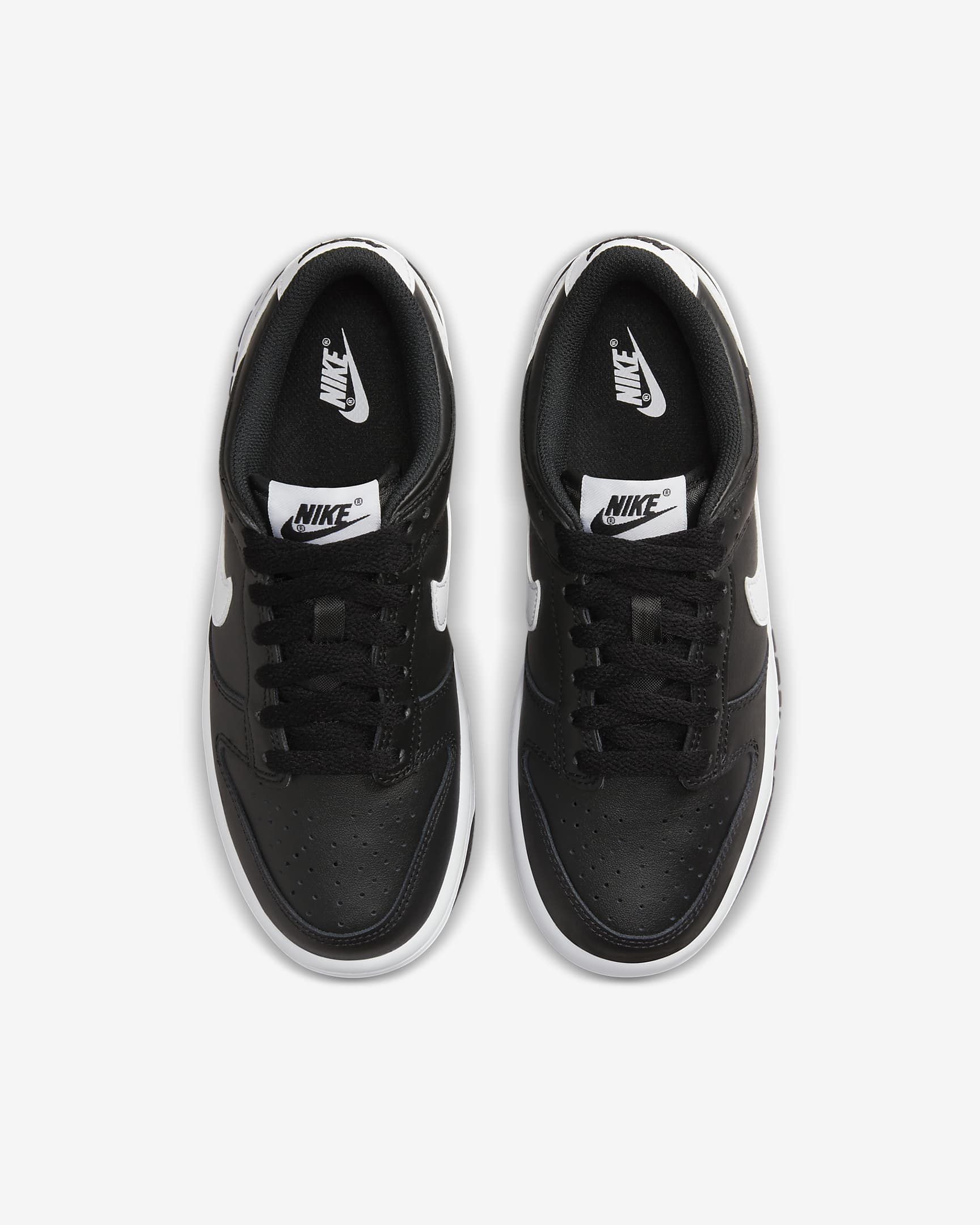 Nike Dunk Low Older Kids' Shoes - Black/Black/White/White